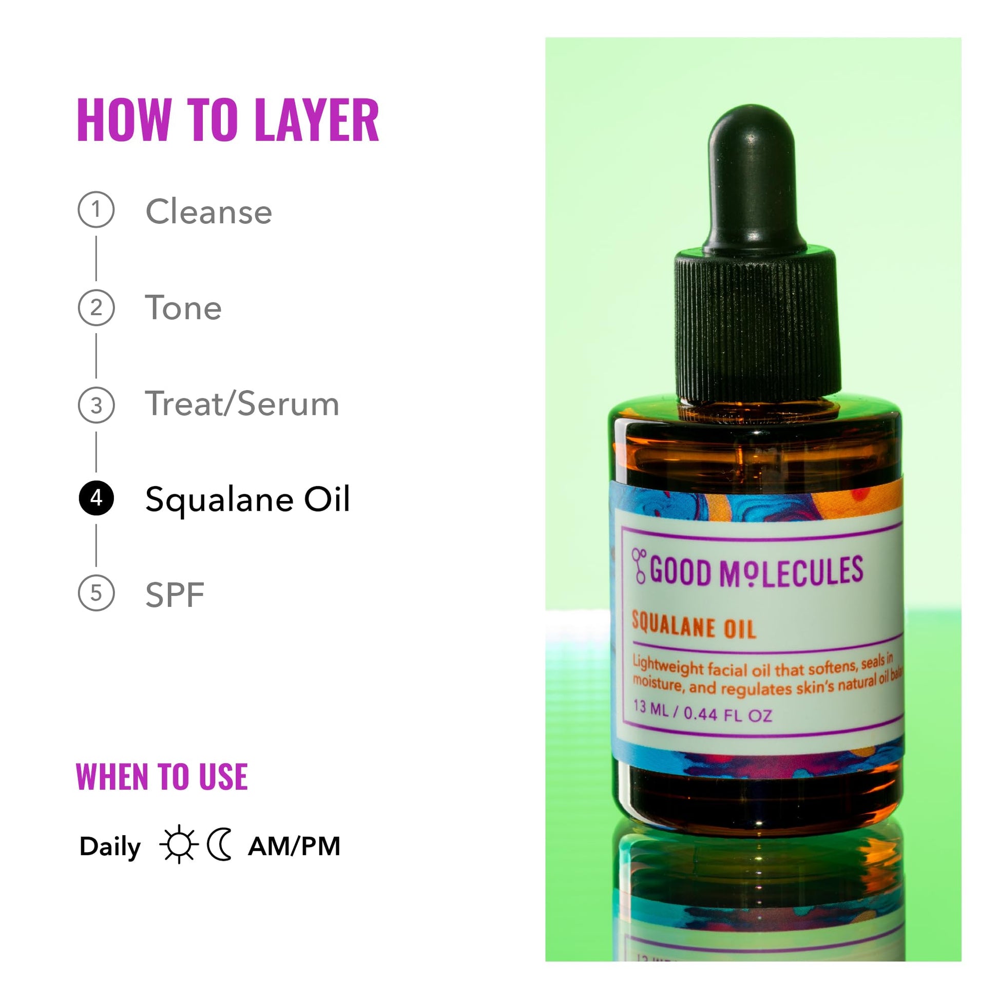 Good Molecules Squalane Oil - 100% Natural Squalane Oil Non-Greasy Moisturizer for Face, Skin, and Hair - Skin Firming Good Molecules buy supplements canada