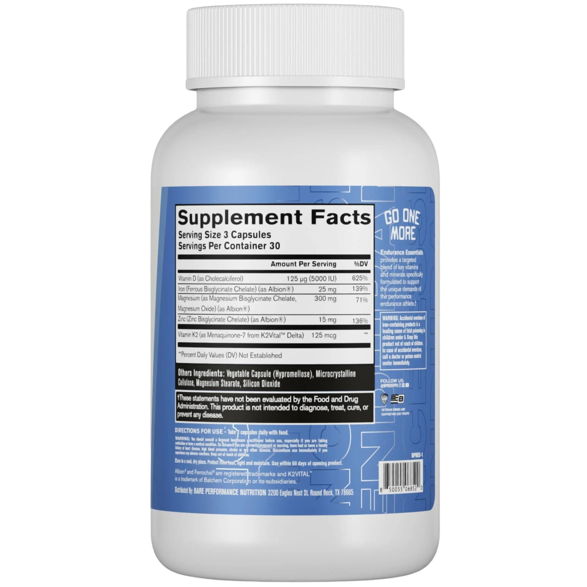 BARE PERFORMANCE NUTRITION Endurance Essentials | Endurance Athlete Daily Multivitamin | NSF Certified for Sport | Supports Energy, Muscle Function BARE PERFORMANCE NUTRITION buy supplements canada