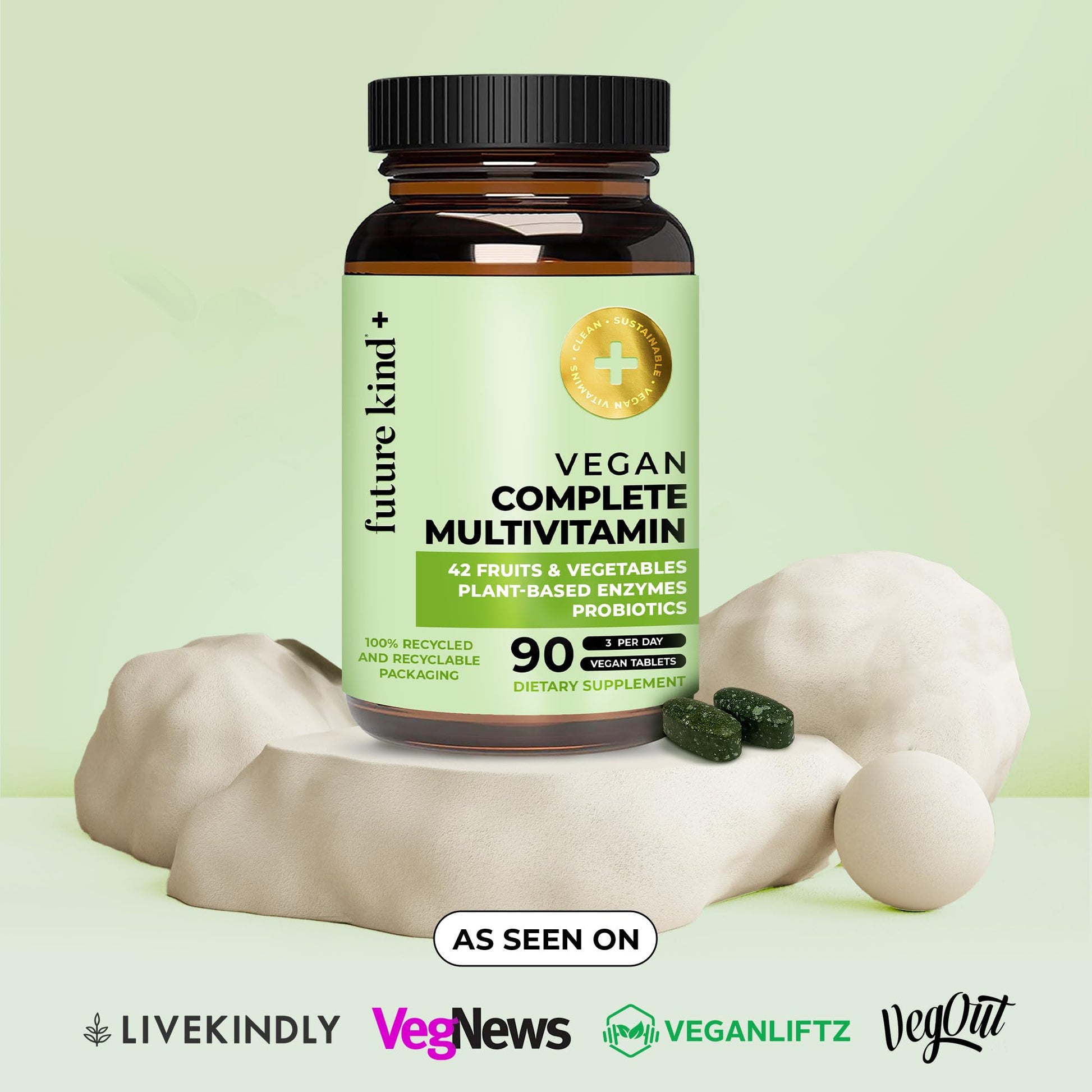 Future Kind Vegan Multivitamins Complete - 42-in-1 Vegan Multivitamins for Women & Men with Enzymes, B12, Zinc, & Probiotics for Digestion Future Kind buy supplements canada