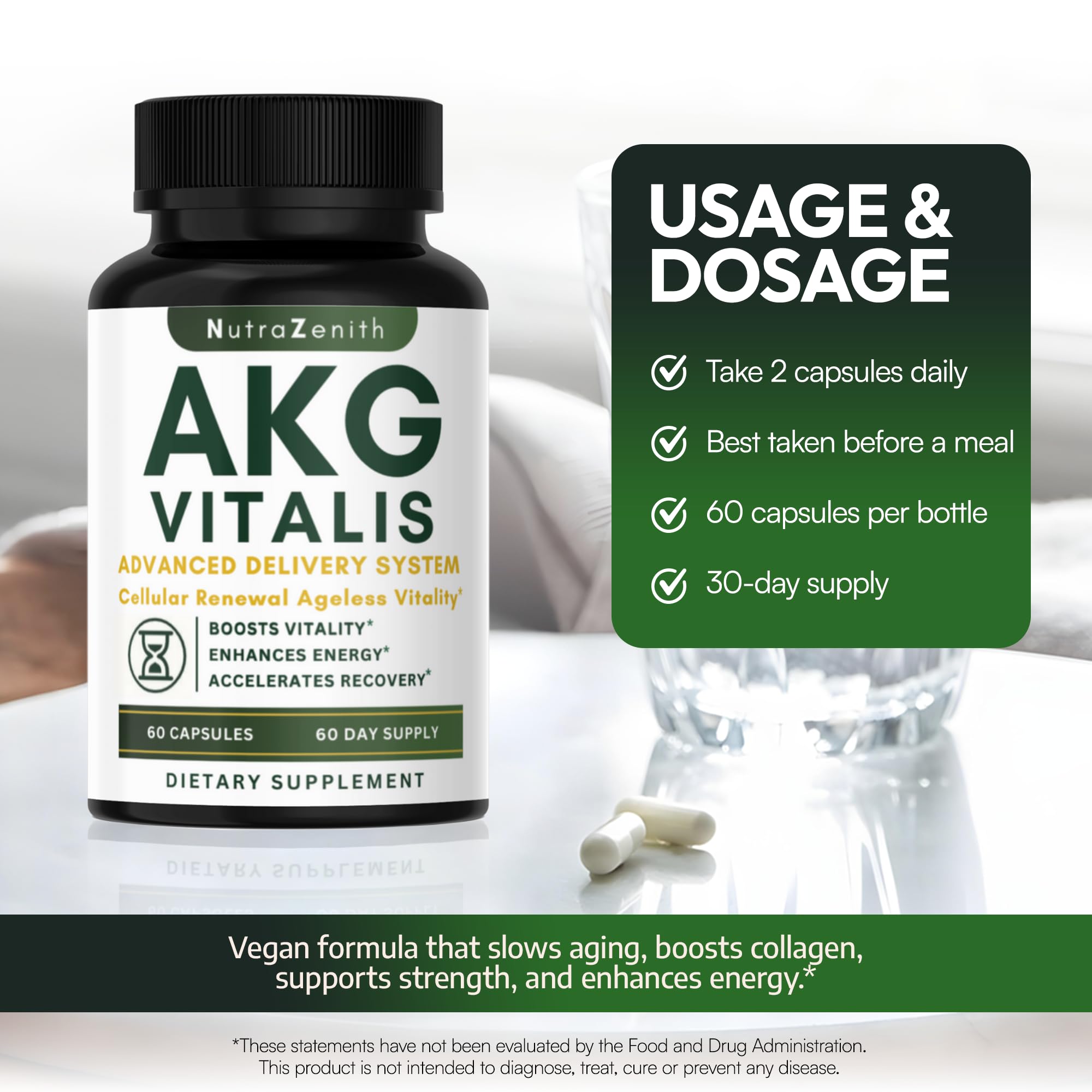 AKG Anti-Aging & Energy Boost Supplement with Vitamin B6, Vitamin C & L-Arginine – 60 Capsules for Youthful Skin, Cellular Renewal & Vitality Support Arazo Nutrition buy supplements canada