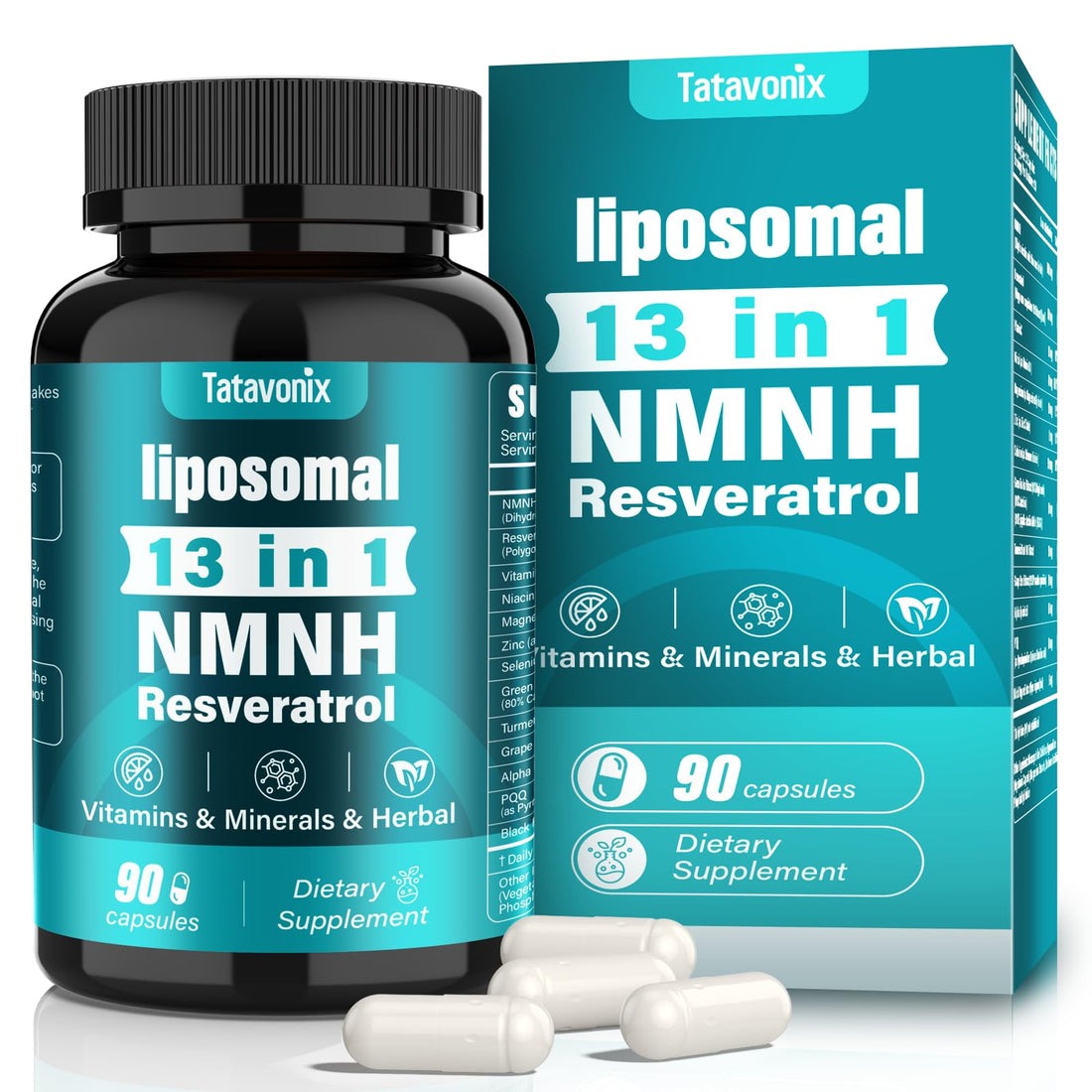 13 in 1 NMNH (Dihydronicotinamide Mononucleotide) 1000mg Per Serving, NMN Supplement Alternative with Liposomal NAD+ and Resveratrol, Non-GMO, Gluten-Free – for Anti-Aging, Energy, Focus – 90 Capsules Tatavonix buy supplements canada