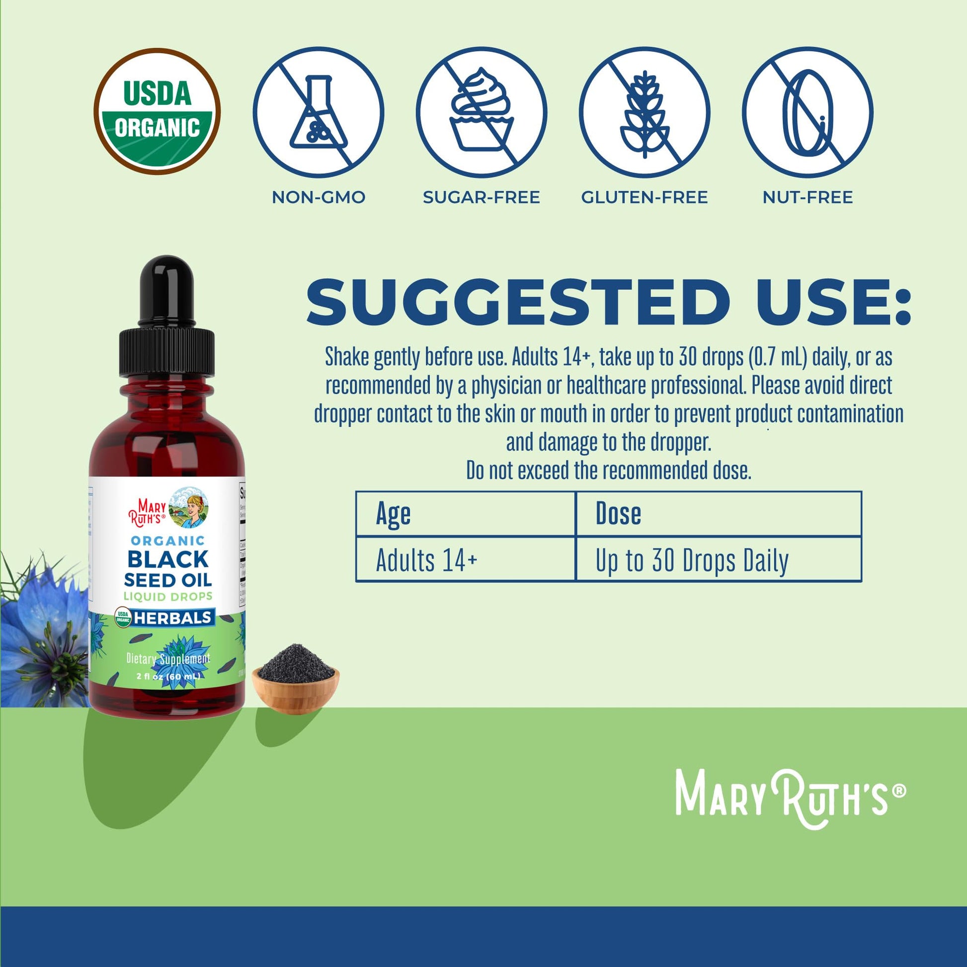 MaryRuth Organics Black Seed Oil Liquid Drops Cold Pressed | 3 Month Supply | USDA Organic Black Cumin Seed Oil | Immune Support | Respiratory Health | Sugar&Gluten Free | Vegan | Non-GMO | 2 Fl Oz MARYRUTH'S buy supplements canada
