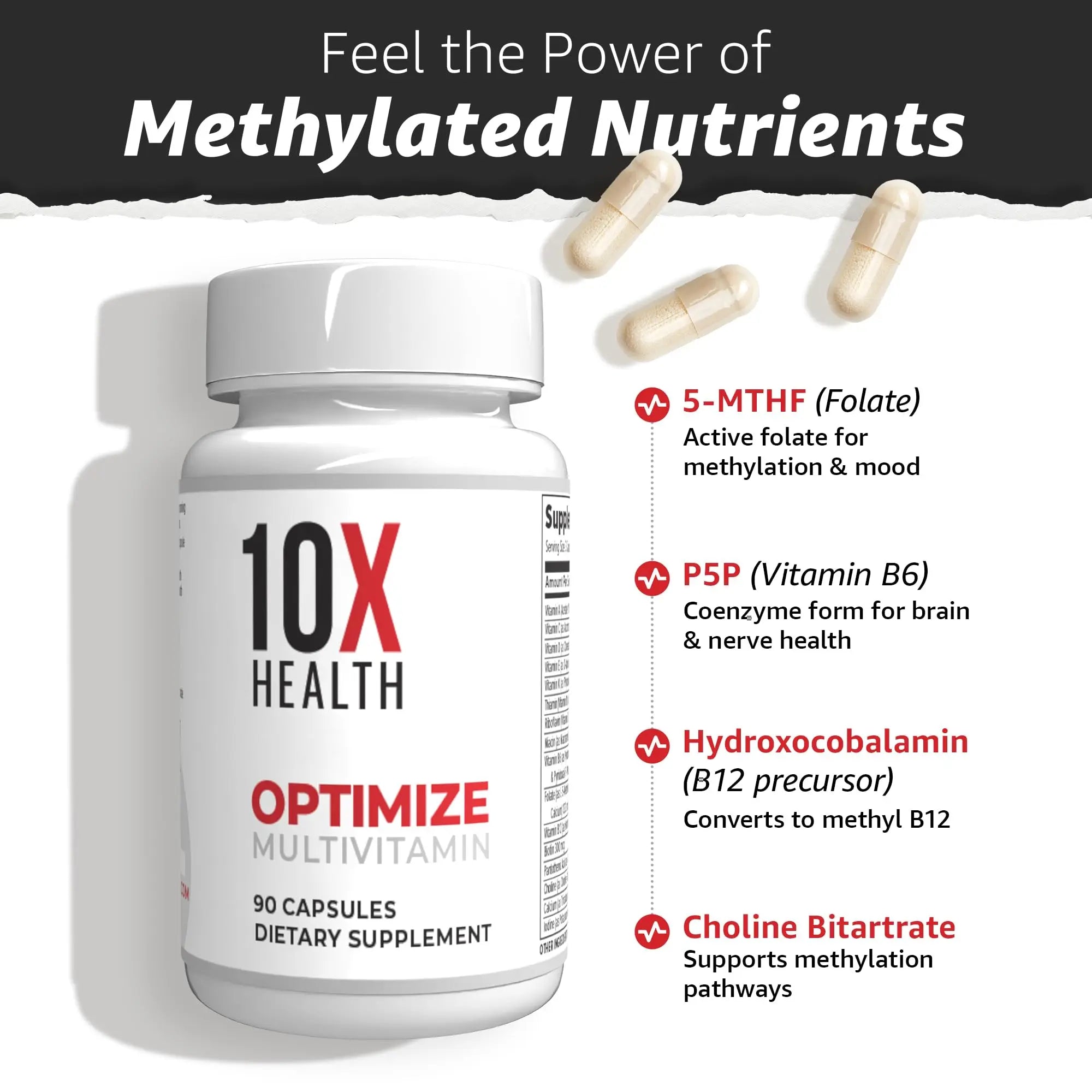 10X Health Optimize (Daily) & Sleep (PM) Bundle - Methylated Multivitamin Capsules + Magnesium, L Theanine & Melatonin 10X Health System buy supplements canada