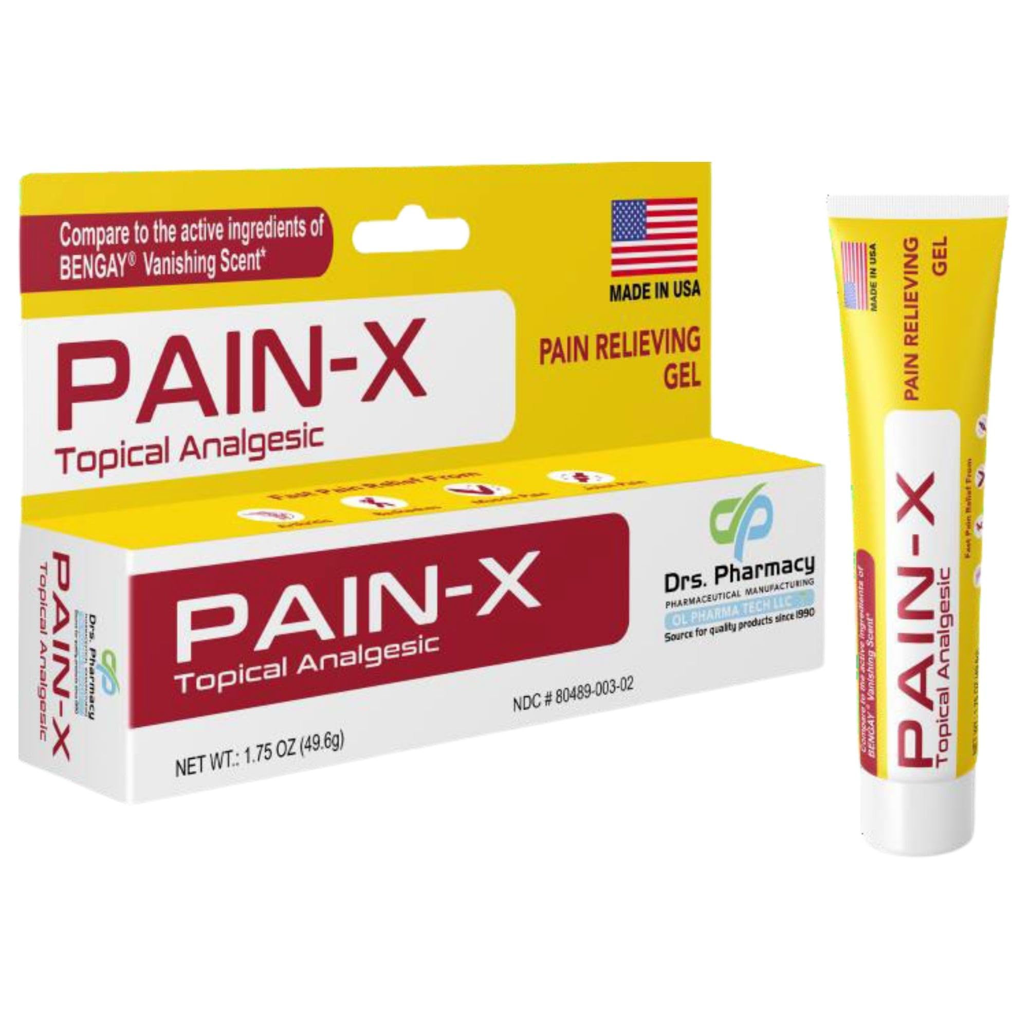 Drs. Pharmacy Pain-X Menthol Cream – Targeted Muscle & Joint Relief – 1.75 oz, Made in USA Drs. Pharmacy buy supplements canada