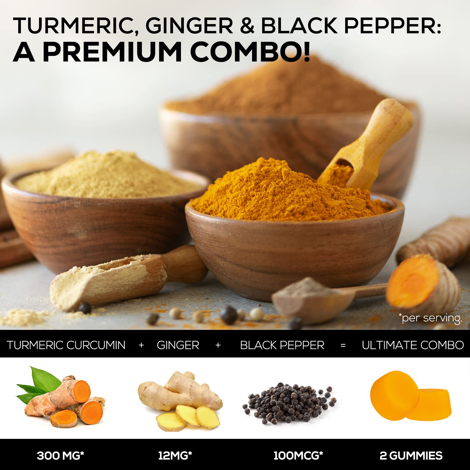 Turmeric Ginger Gummies - Vegan Turmeric Curcumin Gummy with 95% Curcuminoids Nature's Nutrition buy supplements canada