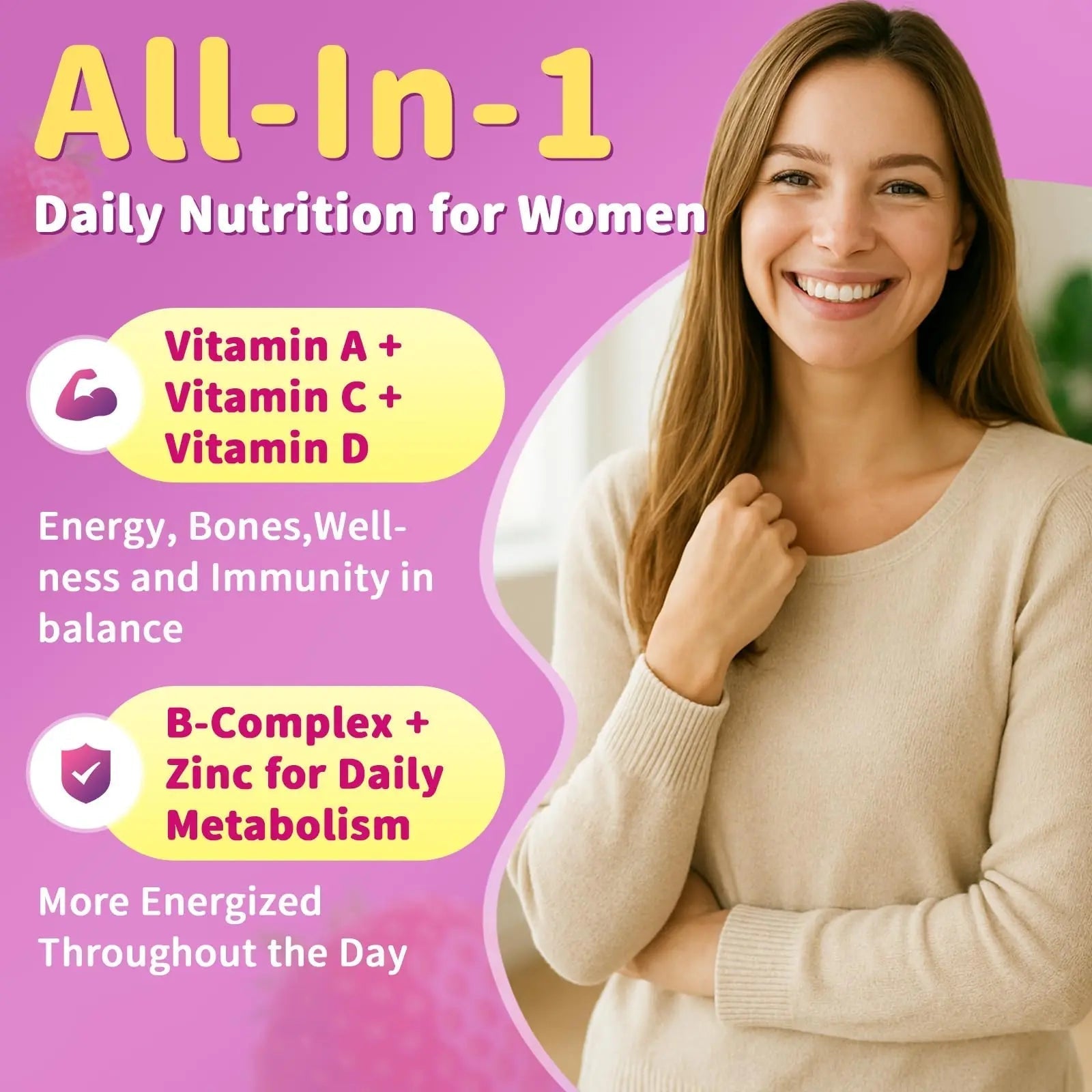 Multivitamin for Women Gummies With Iron, Magnesium, Folate, Biotin, Zinc, Womens Multivitamin Gummy Vitamin D3 A C E, B Complex GparkNature buy supplements canada