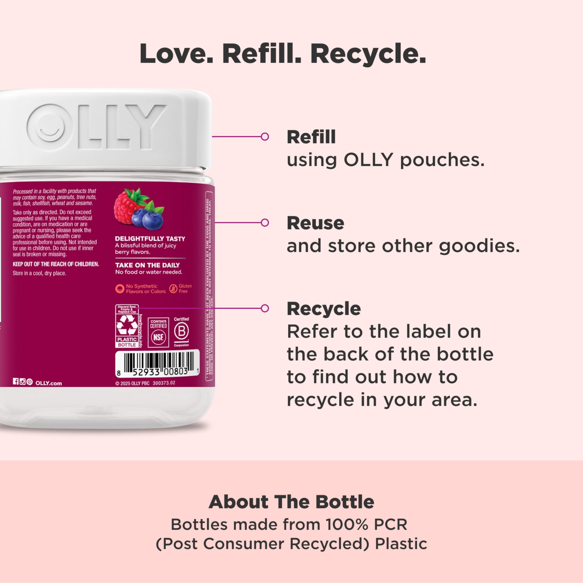 OLLY Women's Daily Multivitamin Gummy, Vitamins A, D, C, E, Biotin, Folic Acid, Adult Chewable Vitamin OLLY buy supplements canada