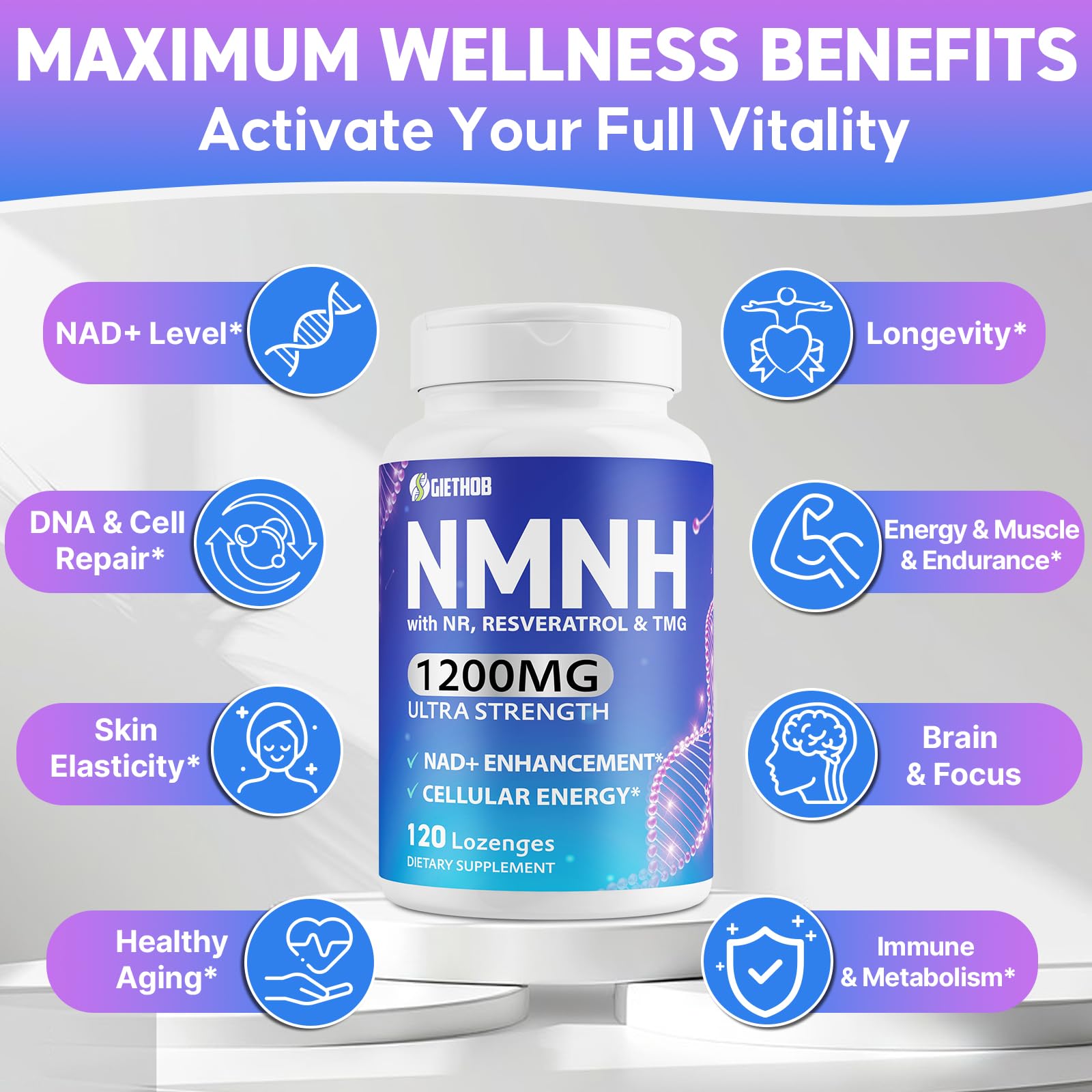 Wriayrui Sublingual NMNH (Dihydronicotinamide Mononucleotide), NMN Supplement Alternative, NAD+ Levels as We Age, Anti-Aging, Energy, NAD Resveratrol Supplement with w/NR, Resveratrol & TMG 120 Count Wriayrui buy supplements canada