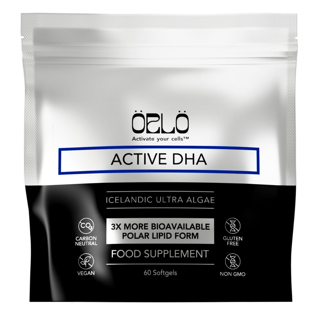 Orlo DHA Supplement 1000mg - 3X Absorption Natural Icelandic Nordic Omega 3 DHA & EPA for Brain & Eye Support – Vegan Fish Oil Alternative, No Fishy Aftertaste, 60 Easy-to-Swallow Mini Softgels Orlo buy supplements canada