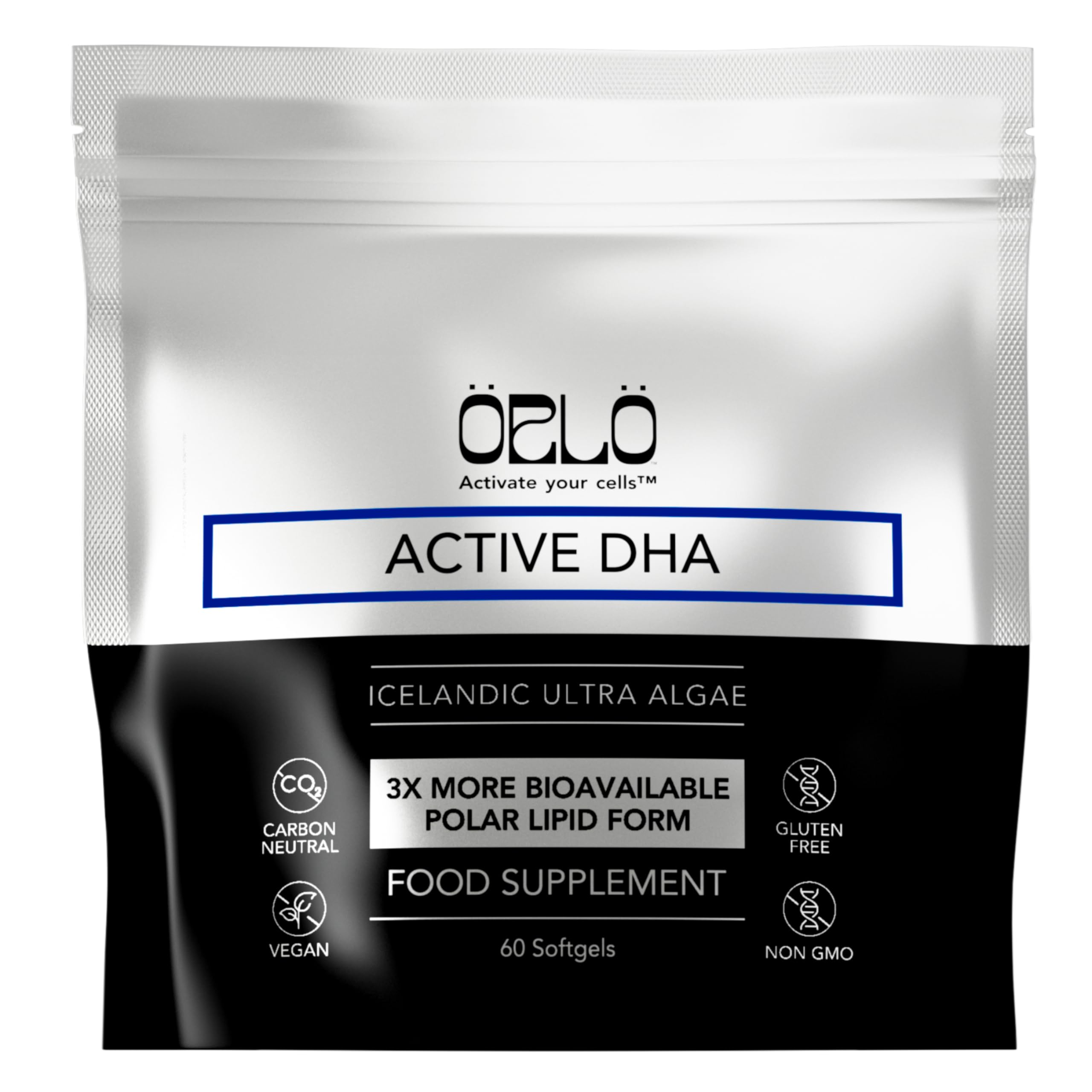 Orlo DHA Supplement 1000mg - 3X Absorption Natural Icelandic Nordic Omega 3 DHA & EPA for Brain & Eye Support – Vegan Fish Oil Alternative, No Fishy Aftertaste, 60 Easy-to-Swallow Mini Softgels Orlo buy supplements canada