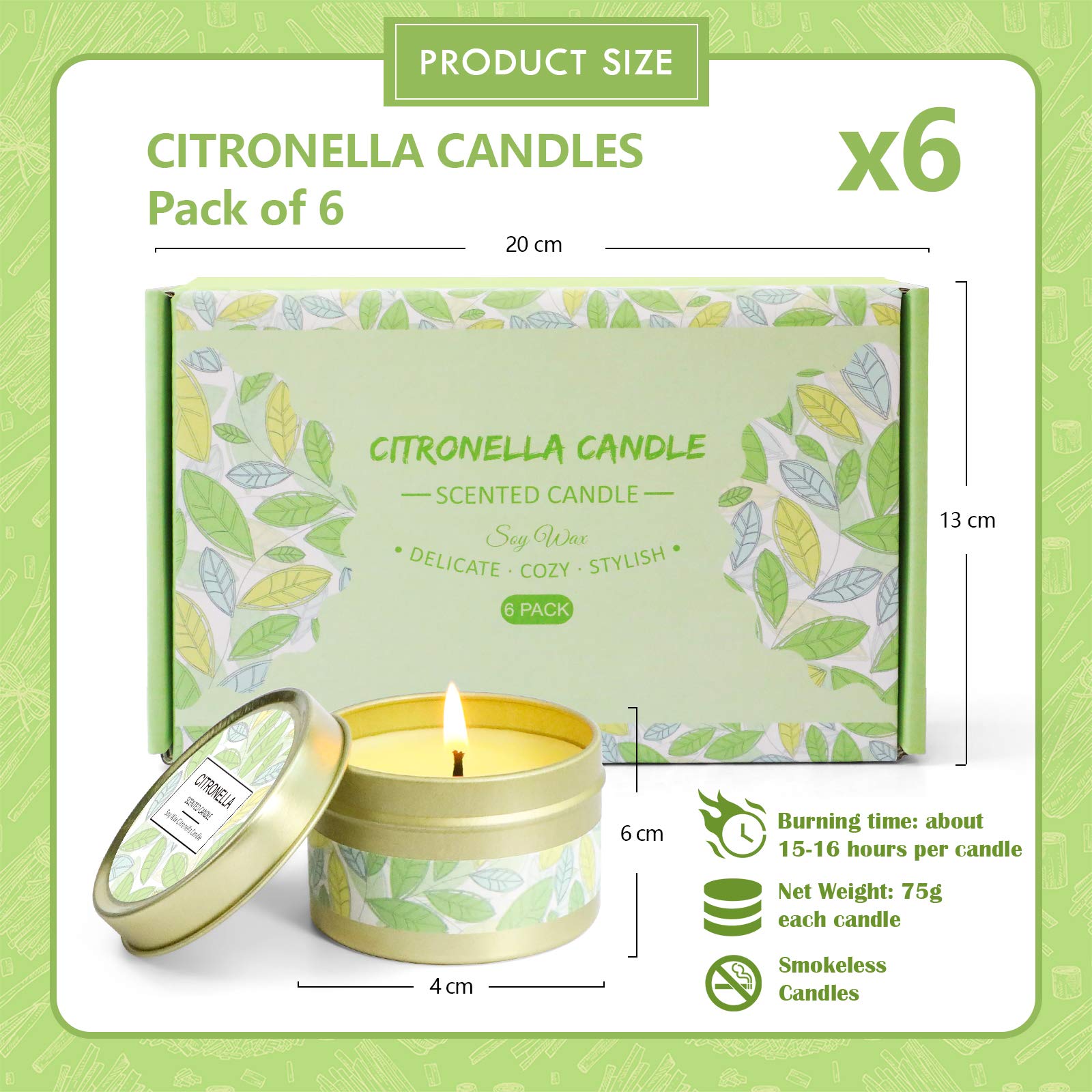 Citronella Candles Outdoor, Scented Candles, Summer Soy Wax Candles, Lemongrass Candles STRN buy supplements canada