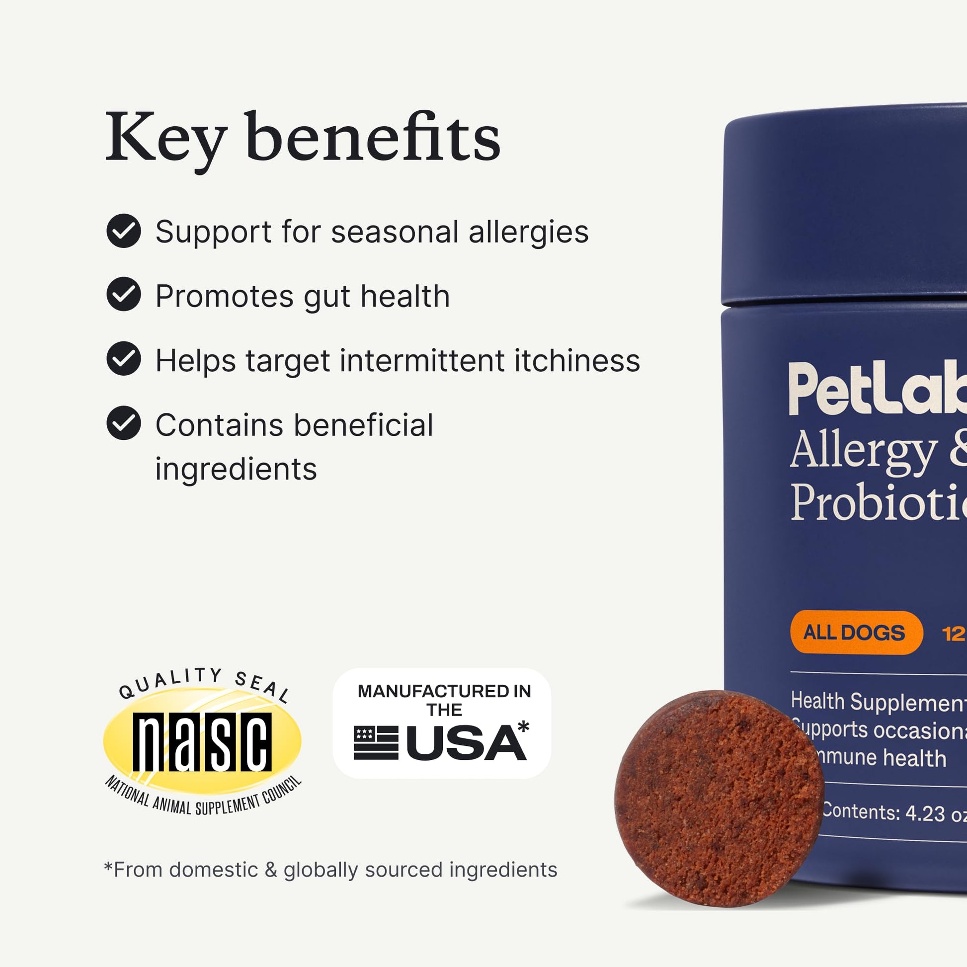 PetLab Co. Allergy & Immune Probiotics for Dogs, Support Seasonal Allergies, Gut & Digestive Health - Pork Flavor - 30 Soft Chews - Packaging May Vary PetLab Co. buy supplements canada
