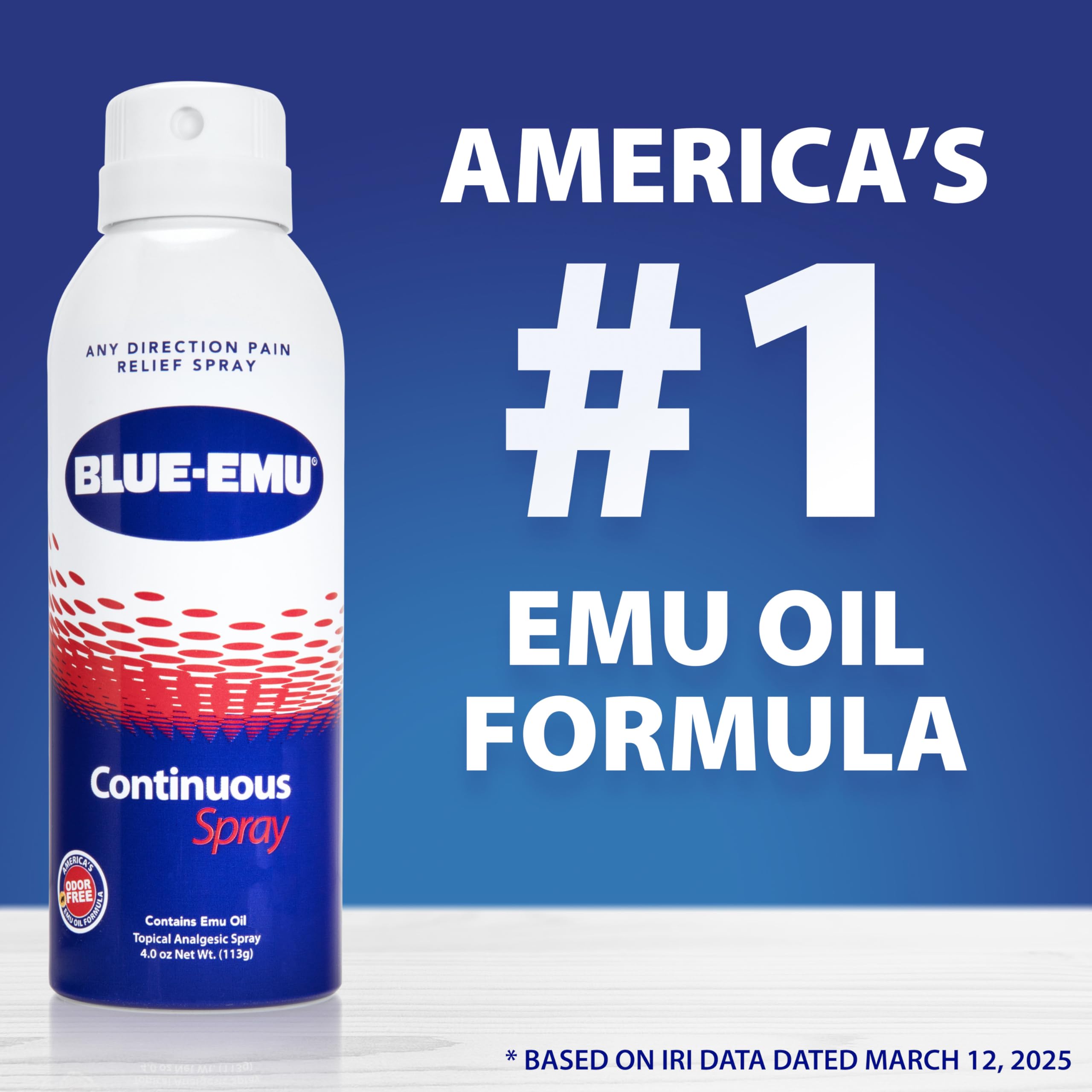 Blue-Emu Continuous Pain Relief Spray for Fast-Acting Joint & Muscle Relief, 4 Oz, 1 Pack BLUE-EMU buy supplements canada