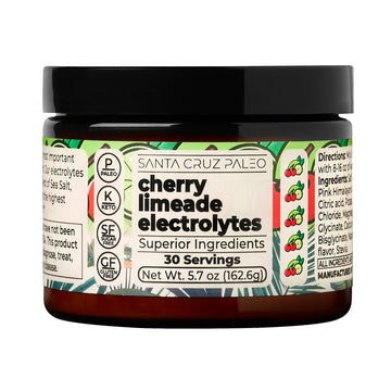 Santa Cruz Paleo Electrolyte Powder, Cherry Limeade, Sugar Free Hydration Drink Mix with Himalayan Pink Salt, Sea Salt, Magnesium Glycinate, Potassium Chloride Santa Cruz Paleo buy supplements canada