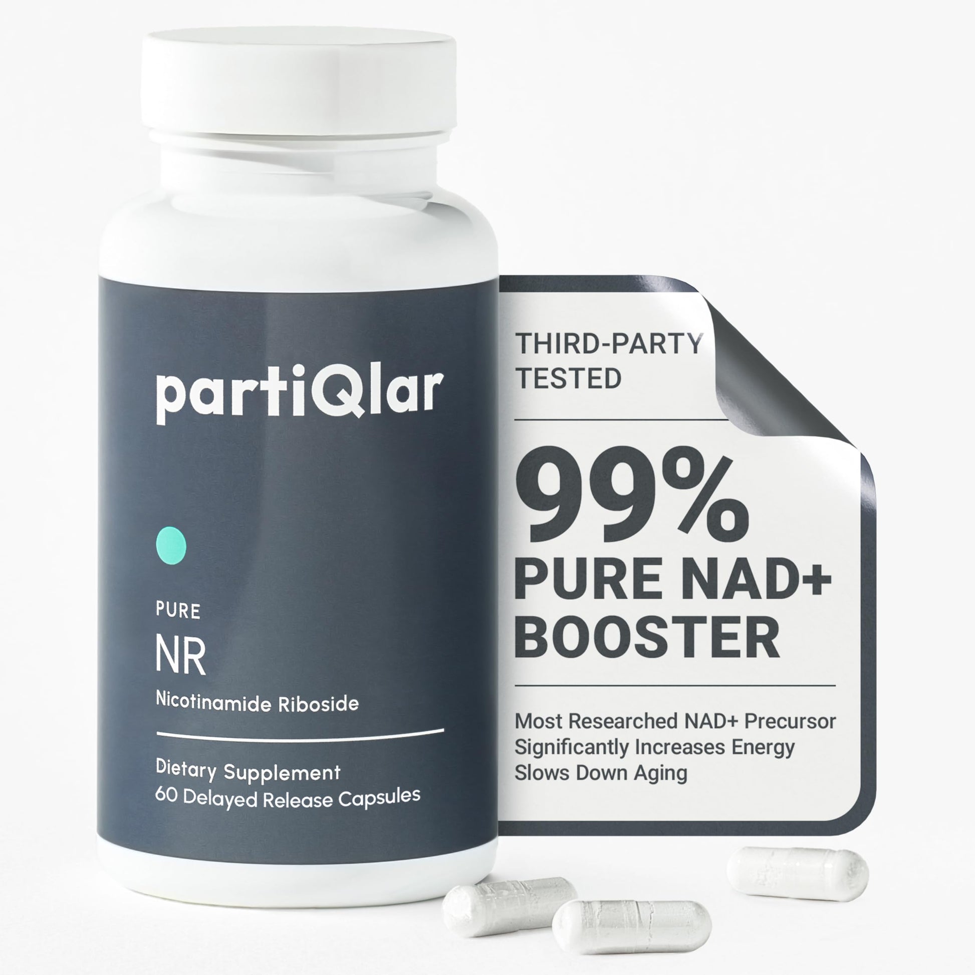partiQlar Nicotinamide Riboside (NR) 500mg – NR Supplement for Cellular Health, Anti-Aging, Energy & Metabolism Support – 2-Month Supply (60 Capsules) partiQlar buy supplements canada