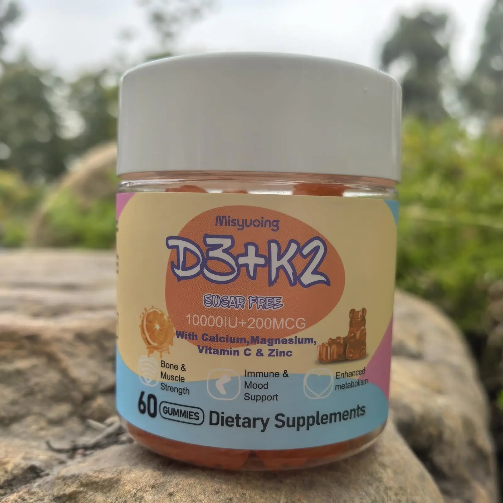 Misyvoing Vitamin D3 K2 Sugar-Free Gummies,Vitamin D3 10000 IU with K2 200mcg,VitaminC,Calcium,Magnesium,Zinc,Support for Bones Misyvoing buy supplements canada