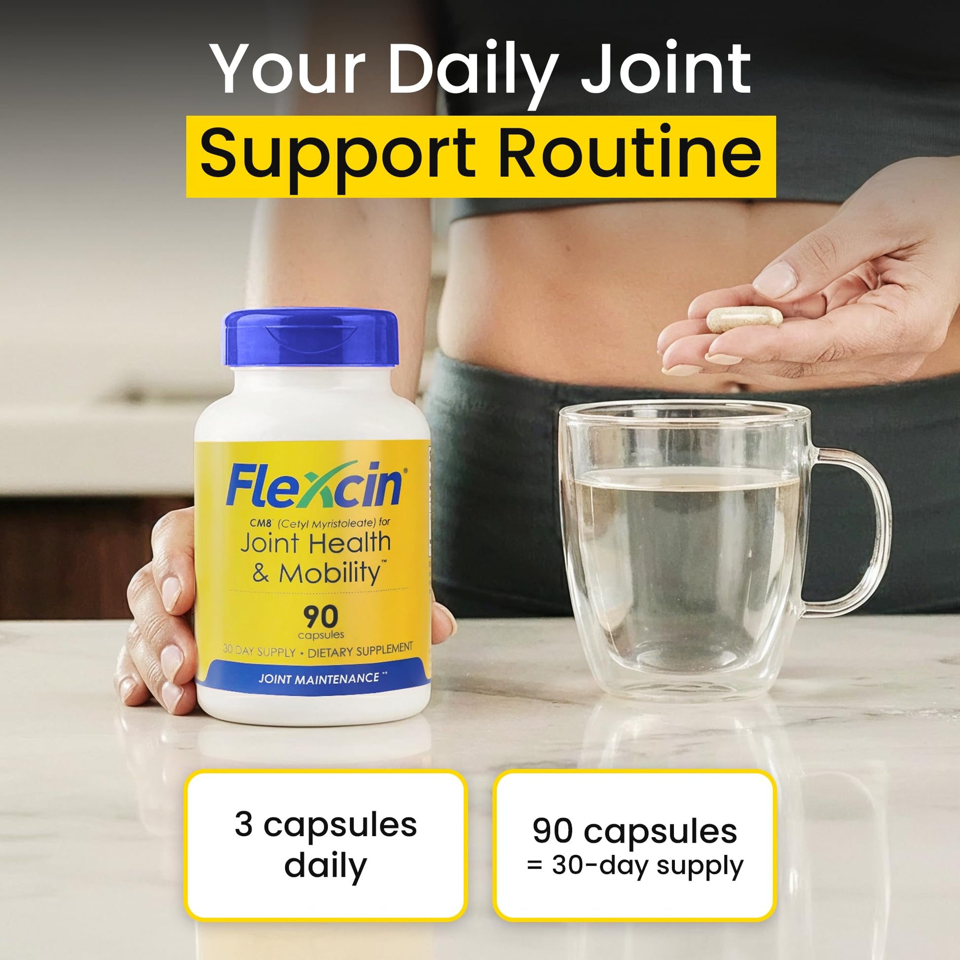 Flexcin Joint Health & Mobility Formula with CM8 (Cetyl Myristoleate) - Joint Supplements for Men and Women with Glucosamine, MSM, Collagen Type II - 90 Capsules Flexcin buy supplements canada