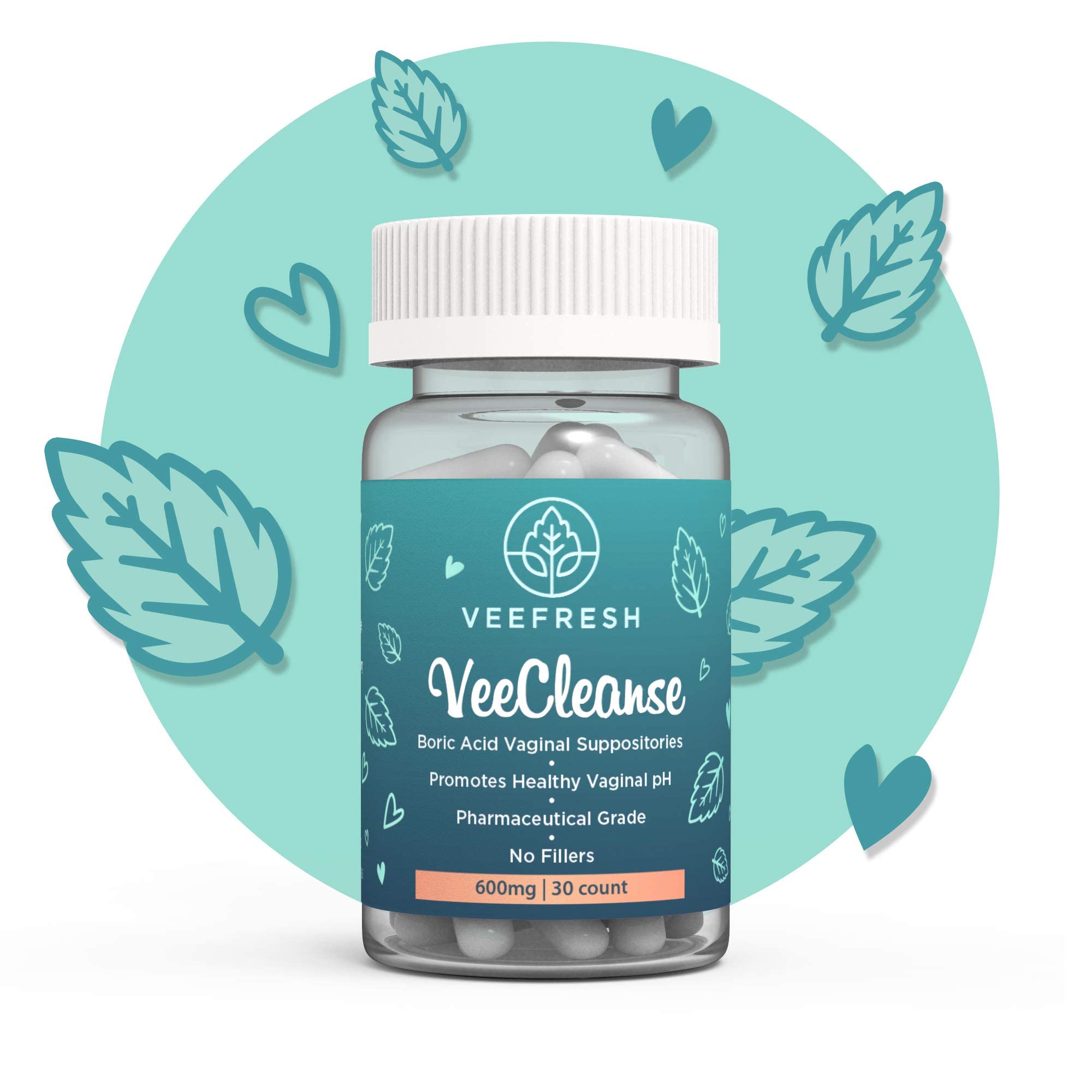 VeeFresh - VeeCleanse Boric Acid Vaginal Suppositories - Vaginal pH Balance Suppositories VeeFresh buy supplements canada