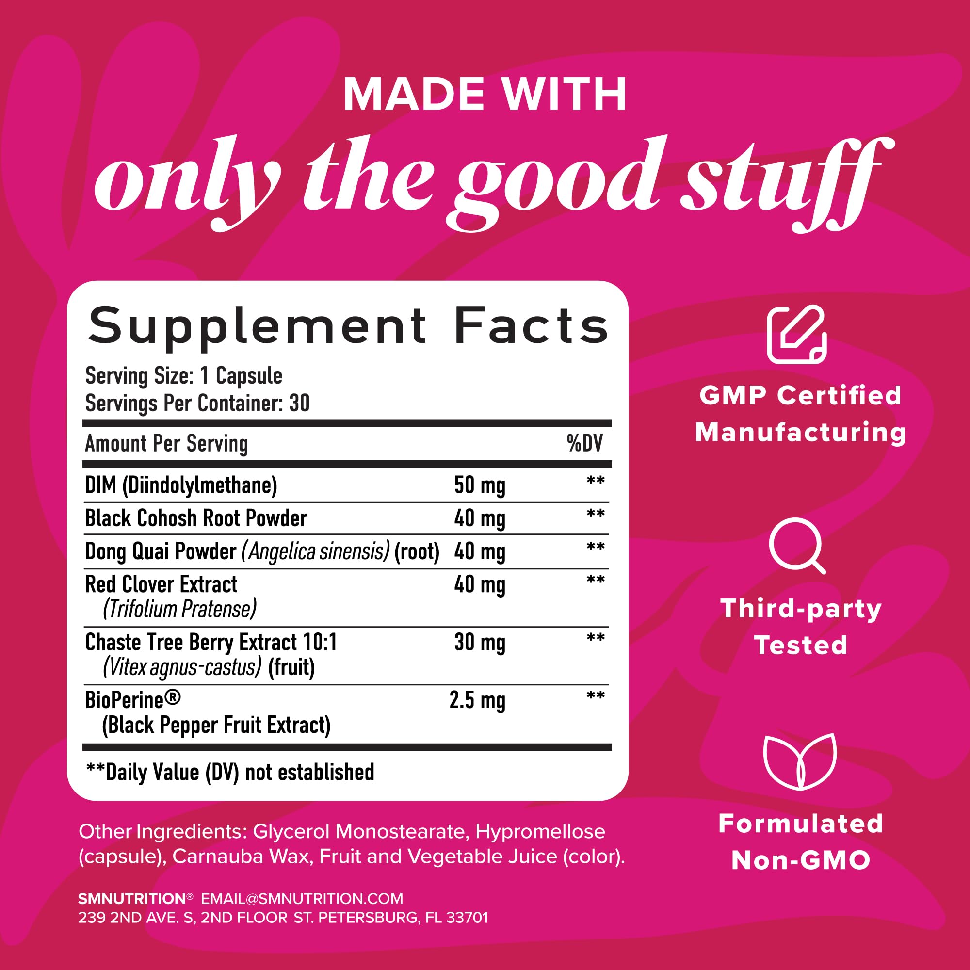 Menopause Vitamins Beadlets with Black Cohosh, Red Clover & More | Hot Flashes, Night Sweats & Mood Support | Menopause Supplements for Women with Dong Quai, Chaste Tree Berry & DIM | Non-GMO 30ct SMNutrition buy supplements canada