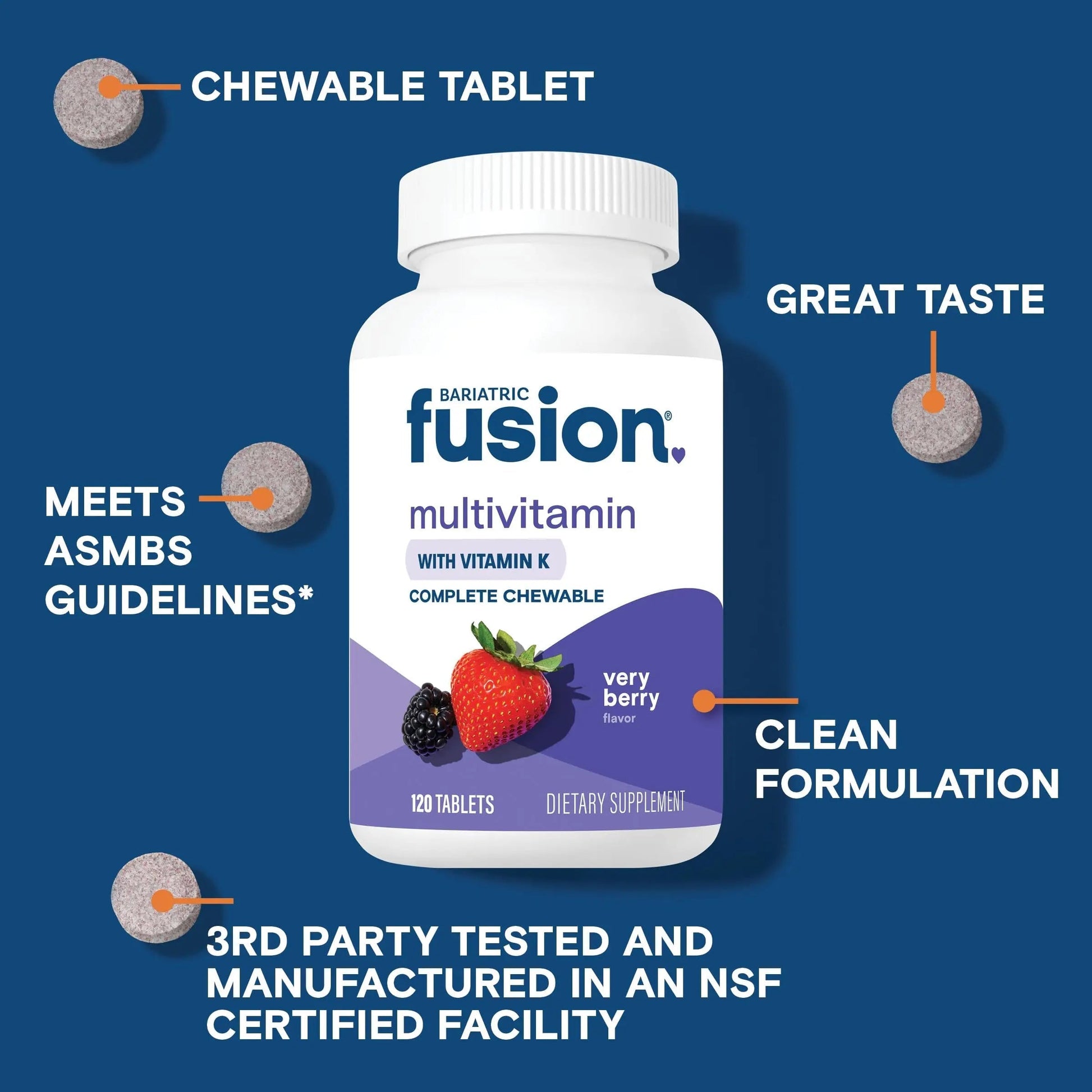 Bariatric Fusion Very Berry Complete Chewable Bariatric Multivitamin with Iron and Vitamin K for Bariatric Surgery Patients Including Bariatric Fusion buy supplements canada
