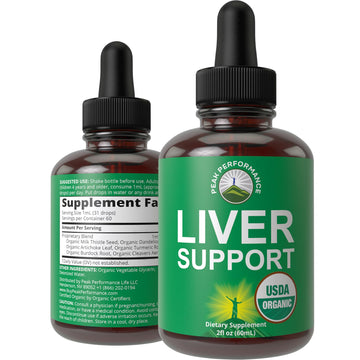 USDA Organic Liver Cleanse Detox & Repair. 6-in-1 Liquid Drops with Organic Milk Thistle, Artichoke Extract, and More. Zero Sugar, Liver Health Support Tincture Supplement Alternative to Capsules Peak Performance buy supplements canada