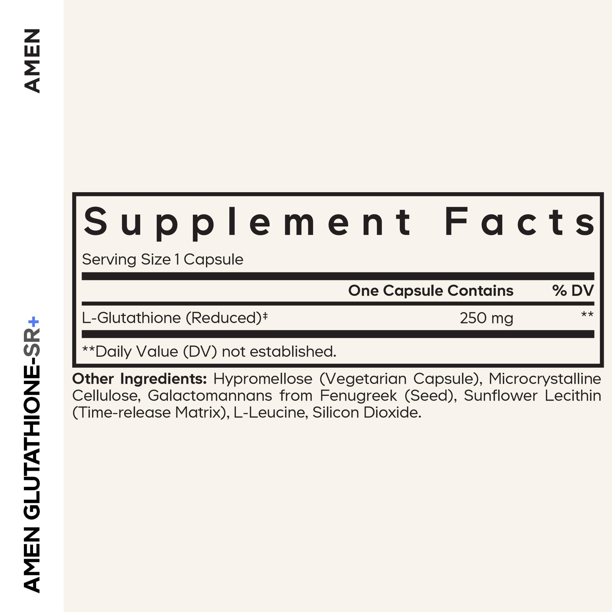 Amen Glutathione-SR+ Advanced Sustained-Release Supplement - 2-Month Supply - Reduced L-Glutathione - Galactomannans Fenugreek Seed - Time-Reduced Matrix - Non-GMO - 60 Capsules Amen buy supplements canada