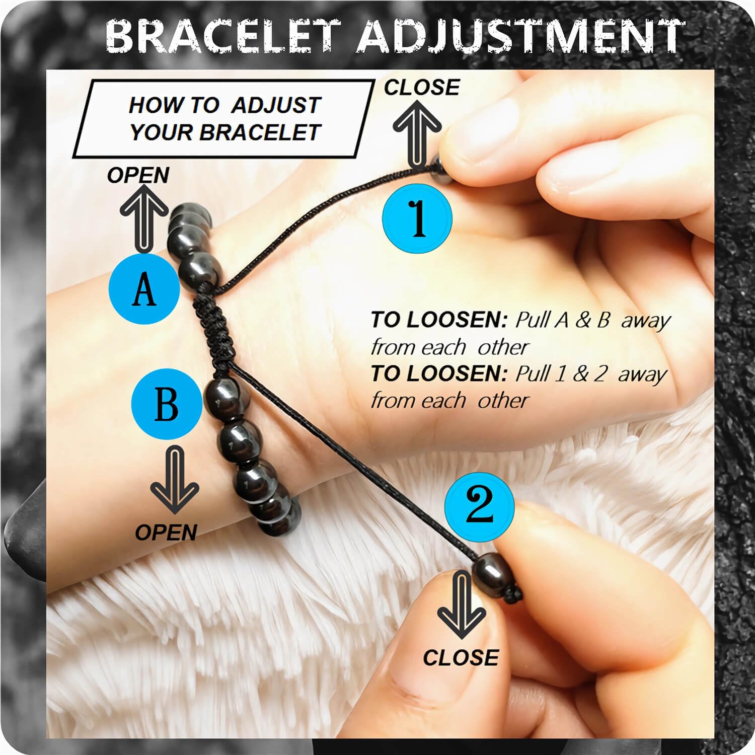RENZHI-Magnetic Hematite Bracelet–Beaded Magnetic Bracelets for Men and Women RENZHI buy supplements canada