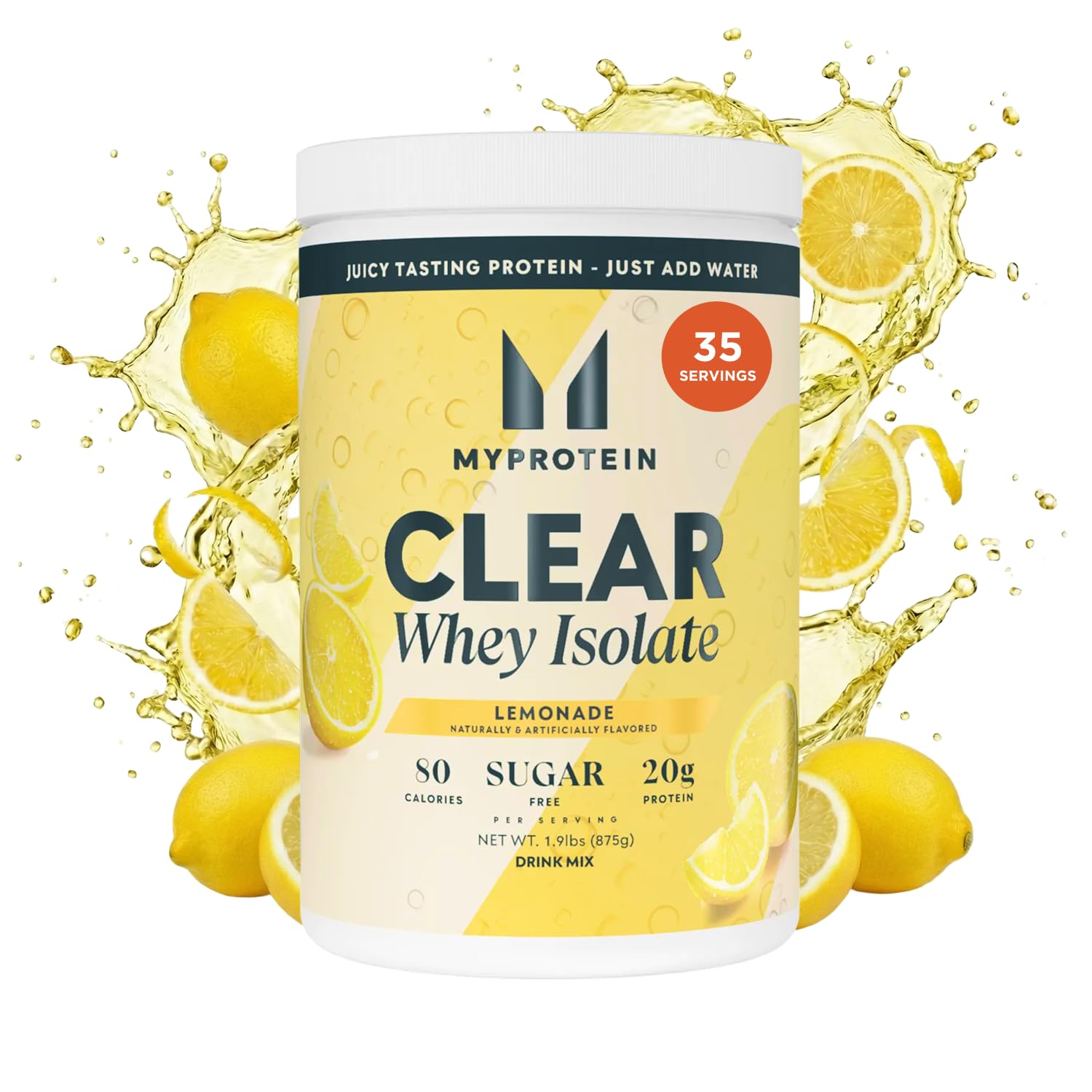 Myprotein Clear Whey Isolate Protein Powder, 35 Servings (1.9lbs) Lemonade, 20g Protein per Serving, Naturally Flavored Drink Mix, Daily Protein Intake for Superior Performance Myprotein buy supplements canada