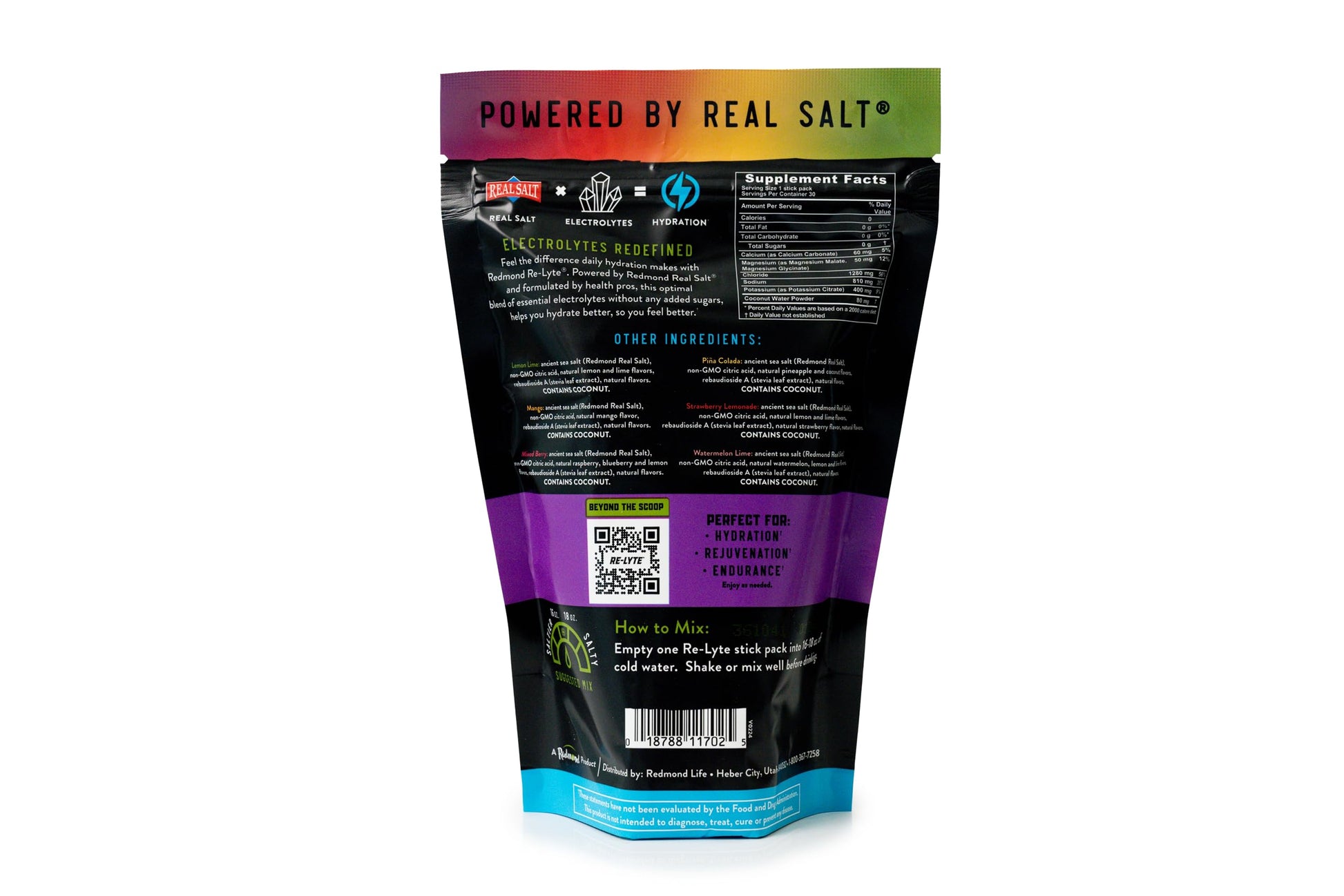 REDMOND Re-Lyte Hydration Electrolyte Powder Mix, Variety Pack, 30 Stick Packs REDMOND buy supplements canada