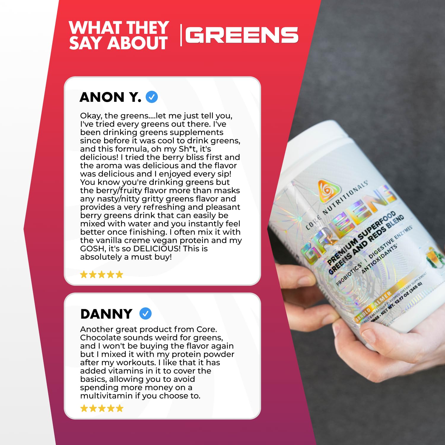 Core Nutritionals Greens | Premium Superfood Reds & Greens Blend | 5 Billion CFU Probiotics, Digestive Enzymes, & Antioxidants | 30 Servings (Berry Bliss) Core Nutritionals buy supplements canada