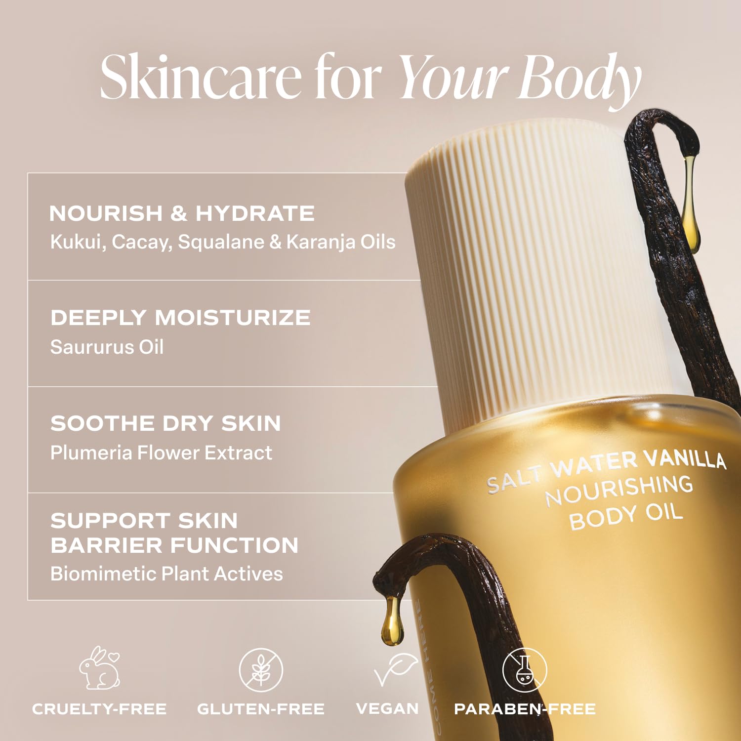 Saltair Body Oil - Luxurious Salt Water Vanilla After Shower and Bath Oil for Women and Men. Botanical, Non-Greasy Saltair buy supplements canada