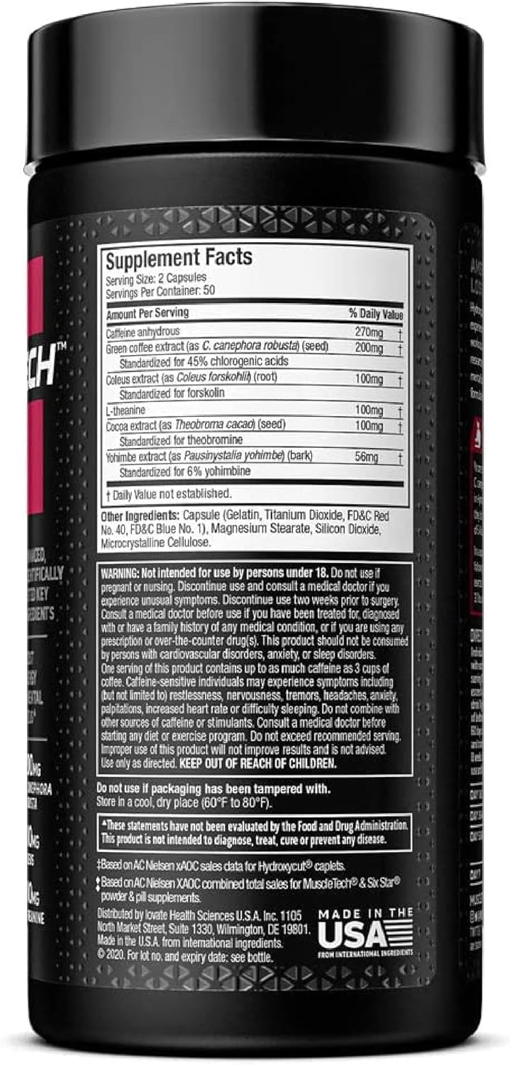 Hydroxycut Hardcore Elite - 100 Rapid-Release Thermo Caps - Energy & Focus - for Men & Women - 50 Servings (Pack of 2) Hydroxycut buy supplements canada