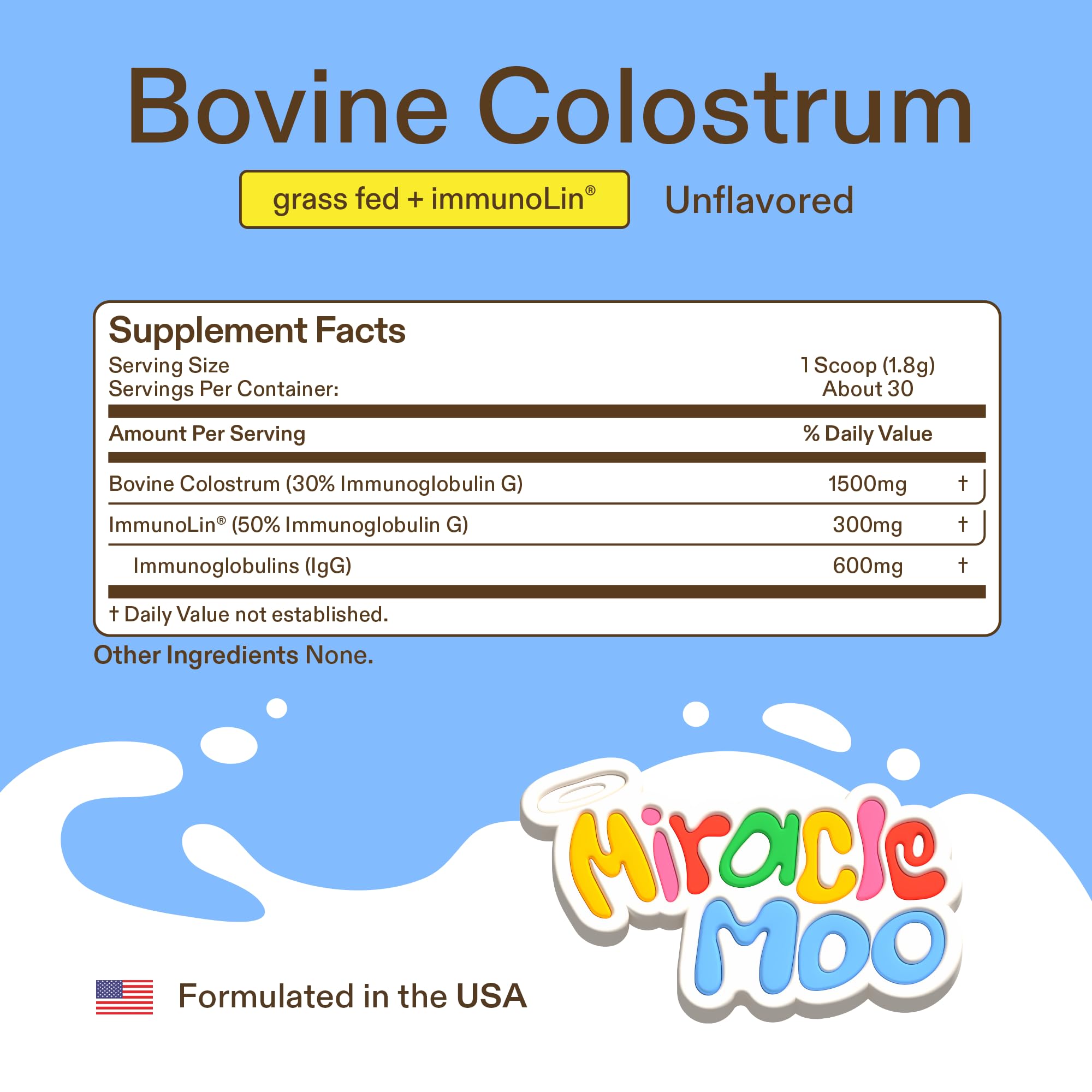 Colostrum Supplement for Gut Health, Hair Growth, Beauty and Immune Support Miracle Moo buy supplements canada