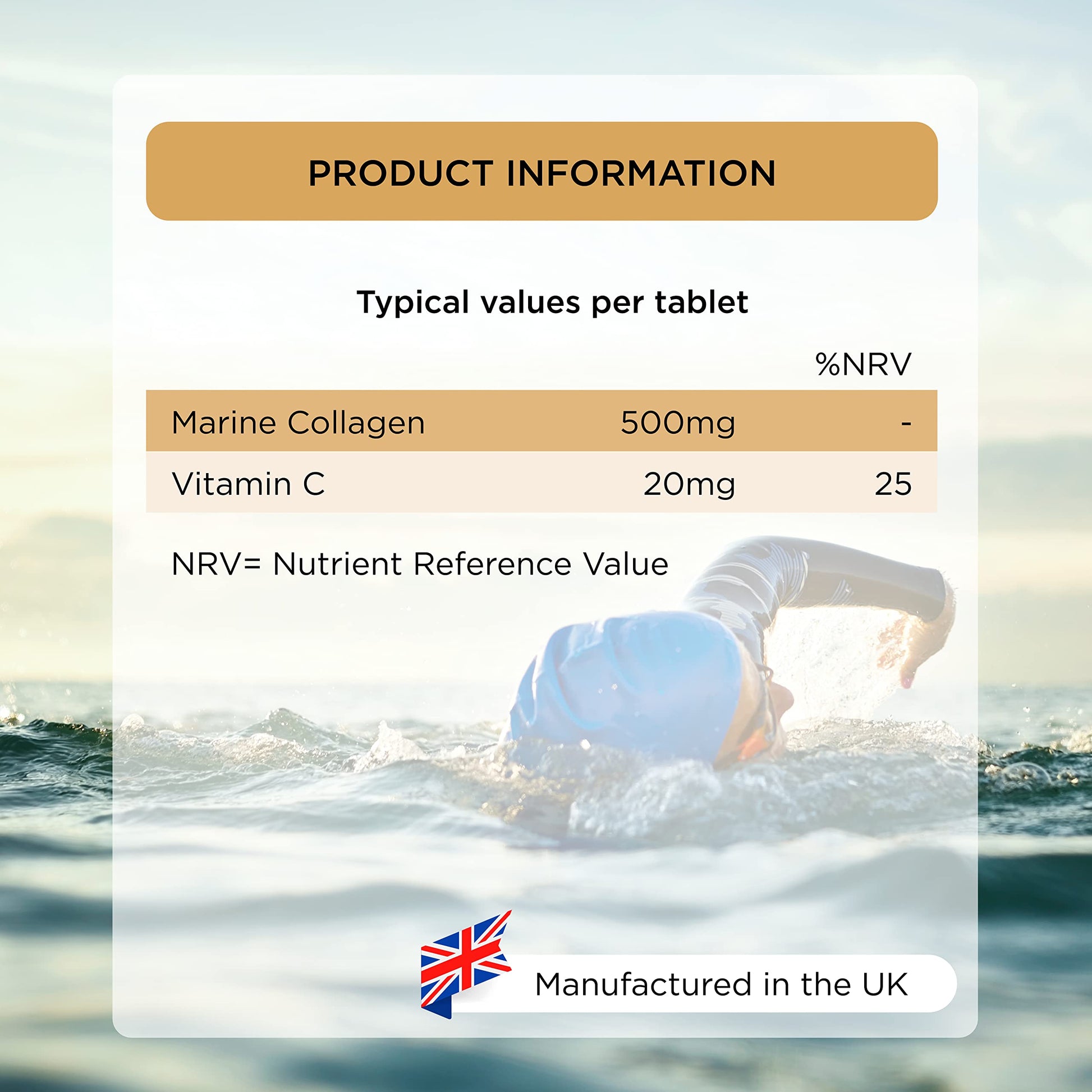 Healthspan Marine Collagen 500mg (120 Tablets) | Hydrolysed Type I Marine Collagen healthspan buy supplements canada