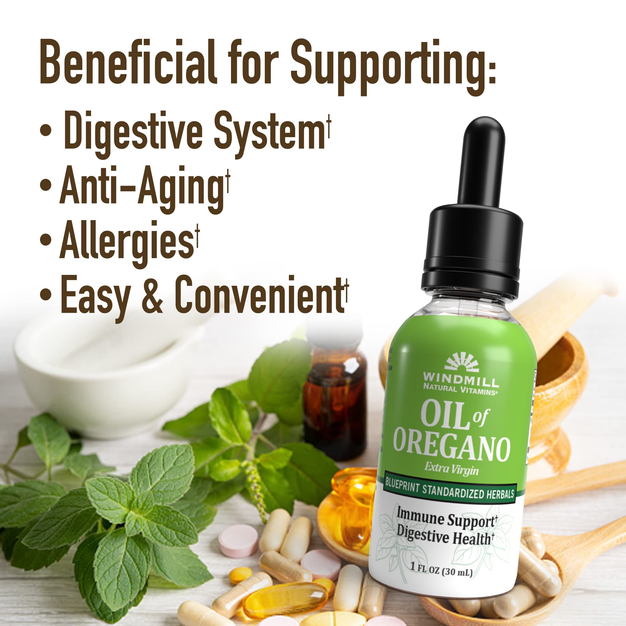 Windmill Natural Vitamins Oil of Oregano, Herbal Blend for Immune Support, Supports Digestive Health, 1 fl oz, 448 Servings Windmill buy supplements canada