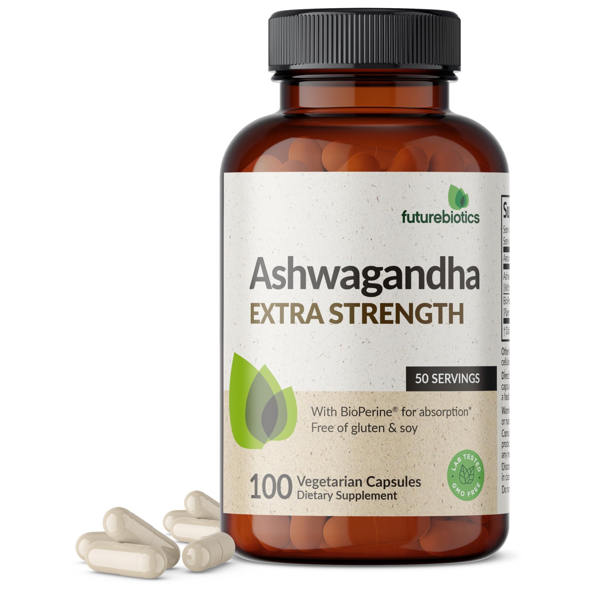 Futurebiotics Ashwagandha Extra Strength Stress & Mood Support with BioPerine - Non GMO Formula, 100 Vegetarian Capsules Futurebiotics buy supplements canada