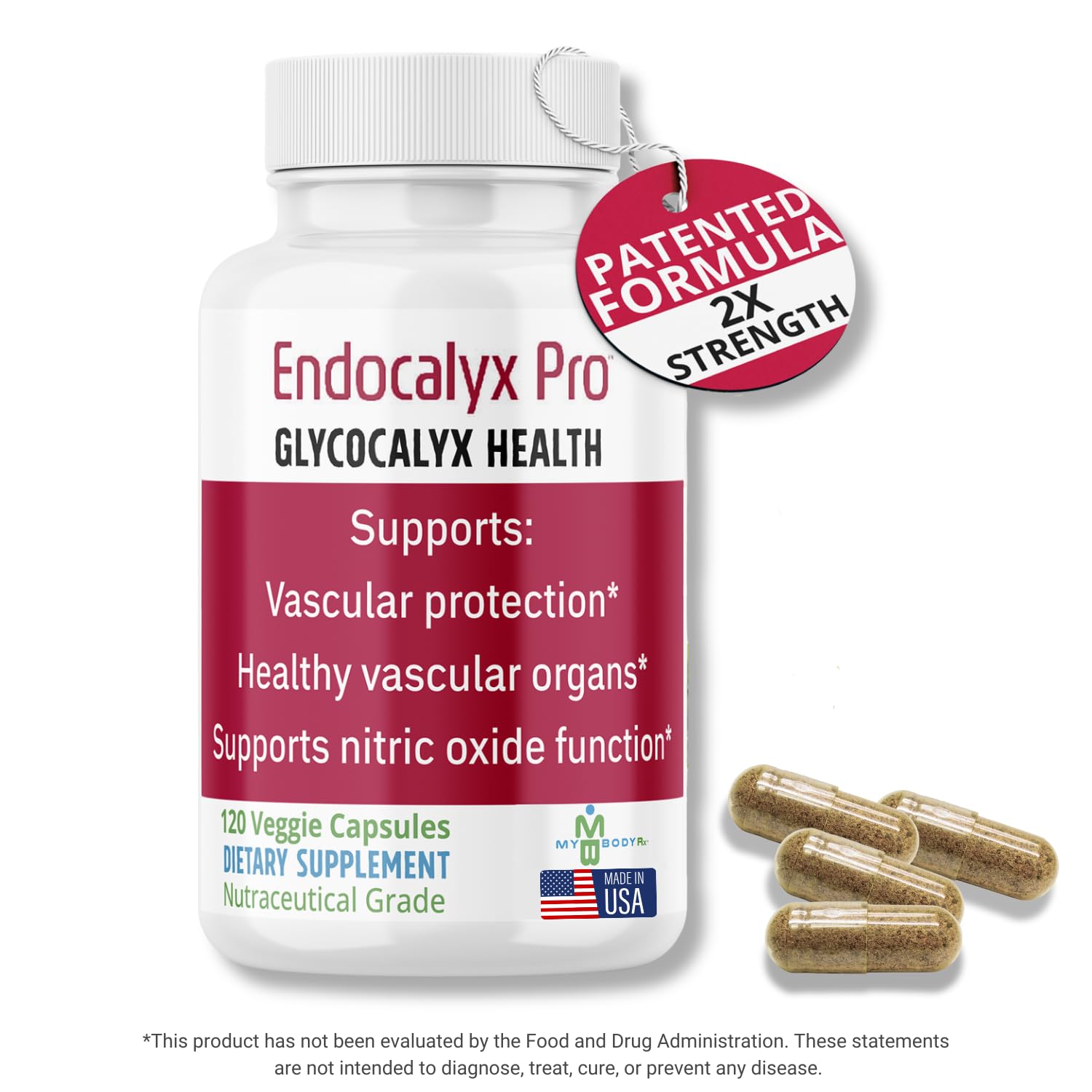 MYBODYRX Endocalyx Pro Supplement – Endothelial Glycocalyx Support 120 Capsules - Vascular & Microcirculation Health – Clinically-Studied – Patented – Supports Nitric Oxide Functions MYBODYRX buy supplements canada