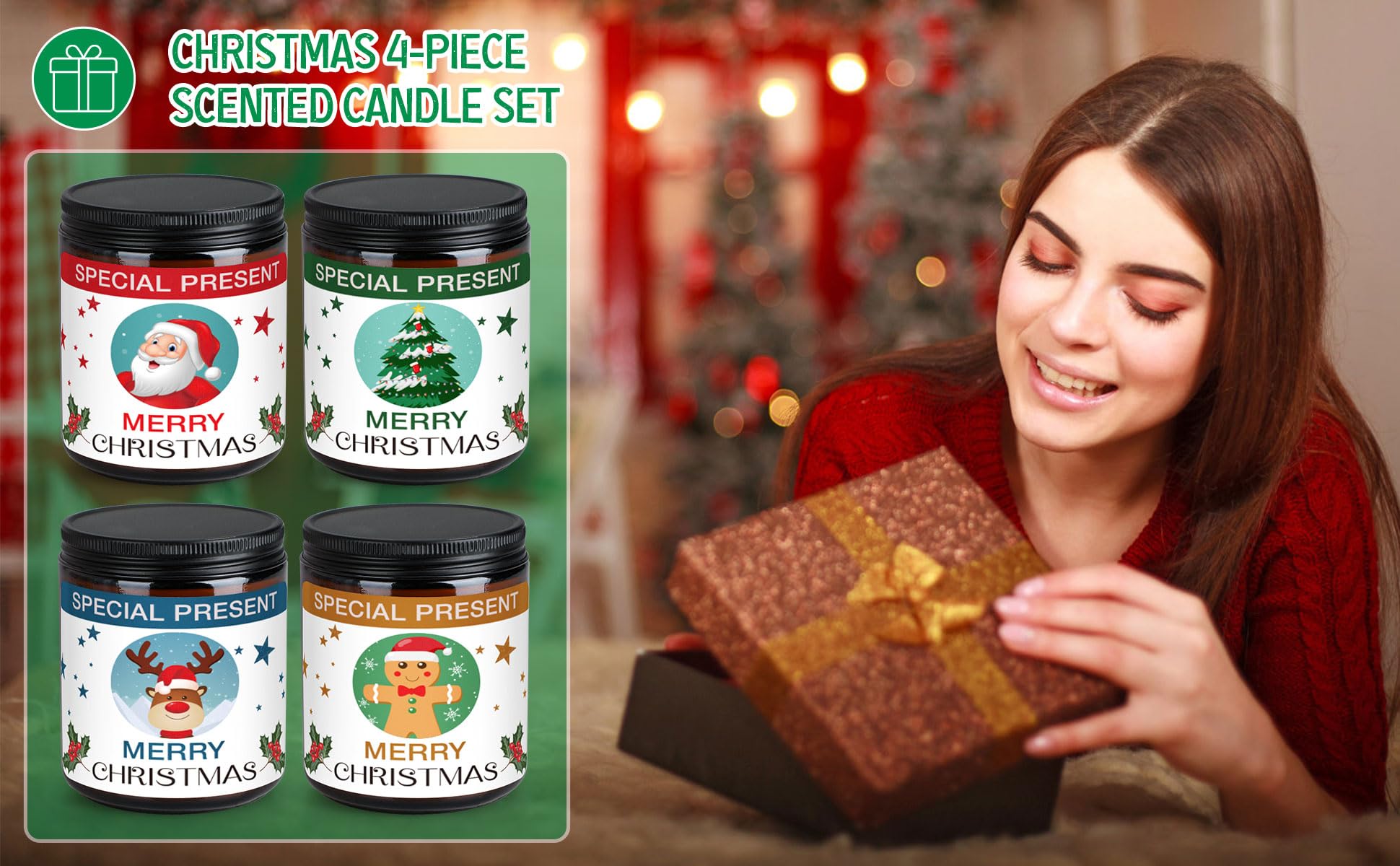 Christmas Candle Set Scented Candle Gift Set, 4 Pack 28 oz Christmas Scented Candles Over 180 Hours YINUO LIGHT buy supplements canada