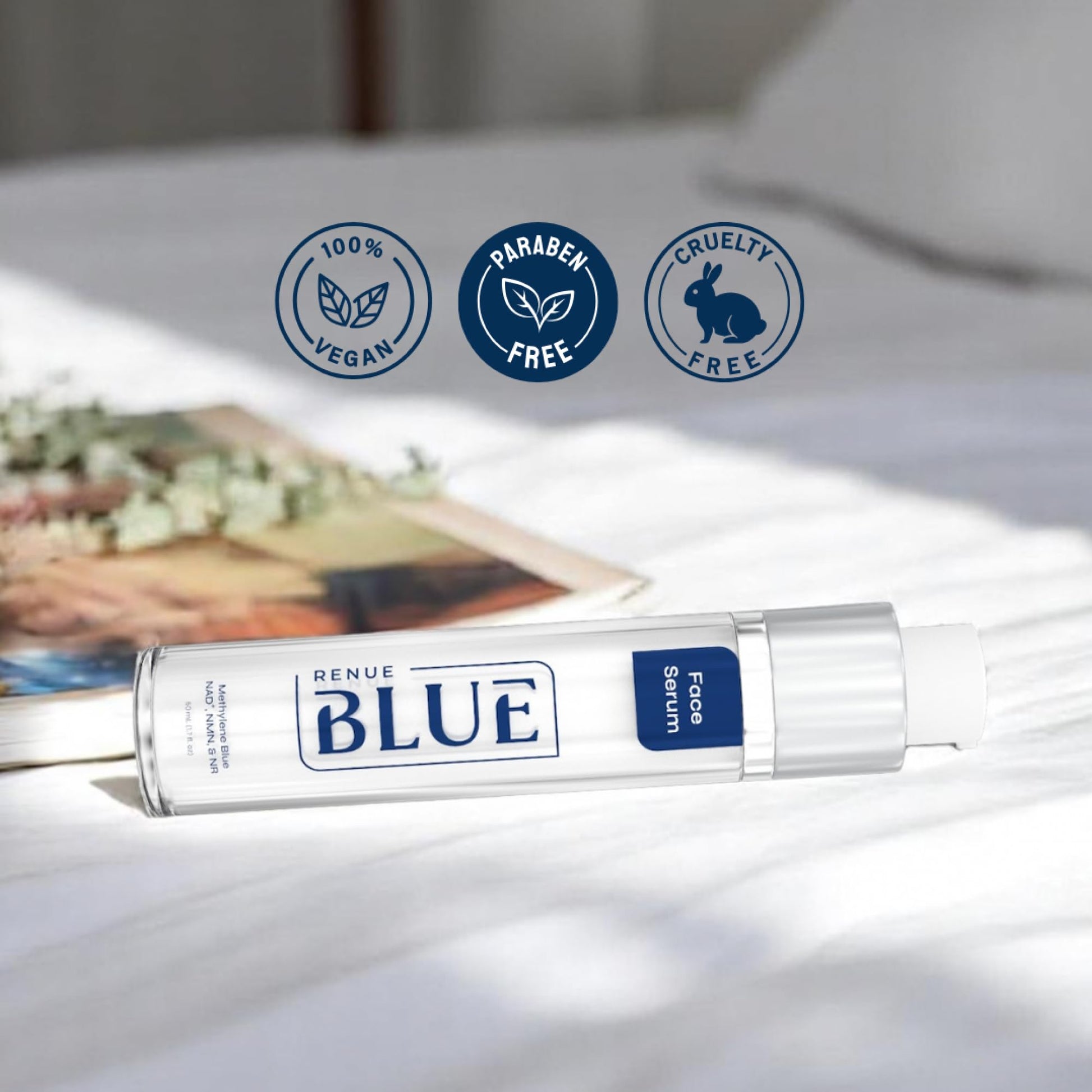 Renue Blue Methylene Blue Face Serum - Liposomal NAD+ Complex and Nutrients for Skin Rejuvenation, Deep Hydration, and Anti-Aging Support Renue By Science buy supplements canada