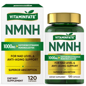 VITAMINFATE NMNH Supplement 1000 mg - 120 Capsules | NMN Alternative | Supports Anti-Aging, Cellular Energy and Repair, Metabolism & Brain Boost VITAMINFATE buy supplements canada