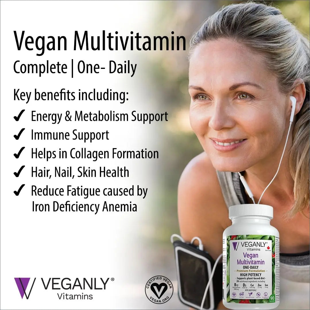 VEGANLY Vitamins Vegan Multivitamin One-Daily, (90 Veg Tablets). Complete Nutrition Support for Plant-Based, Vegan or Vegetarian Diets VEGANLY Vitamins buy supplements canada