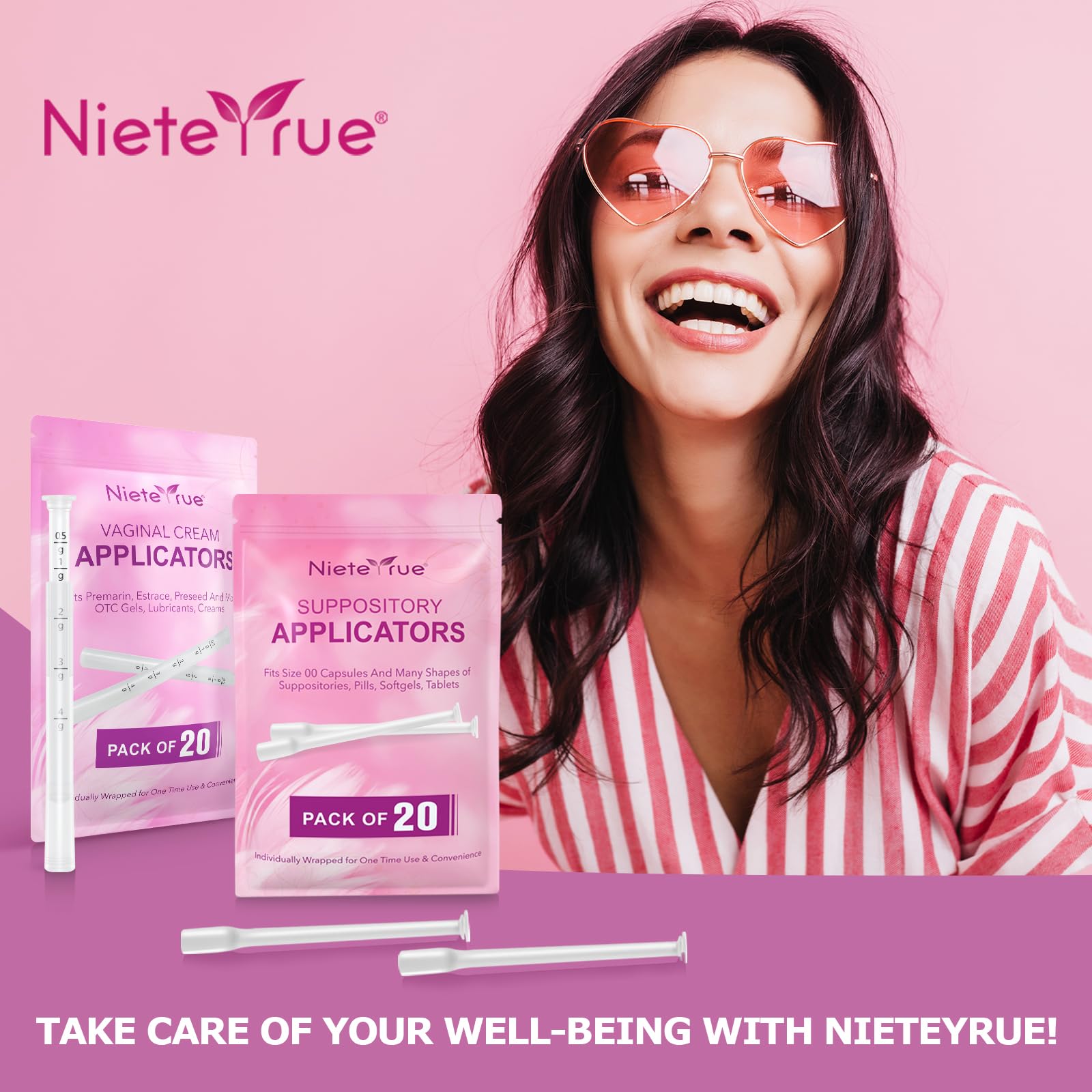 Nieteyrue (40 Packs) Disposable Vaginial Applicators Individually Wrapped Hygienic Fit Nieteyrue buy supplements canada