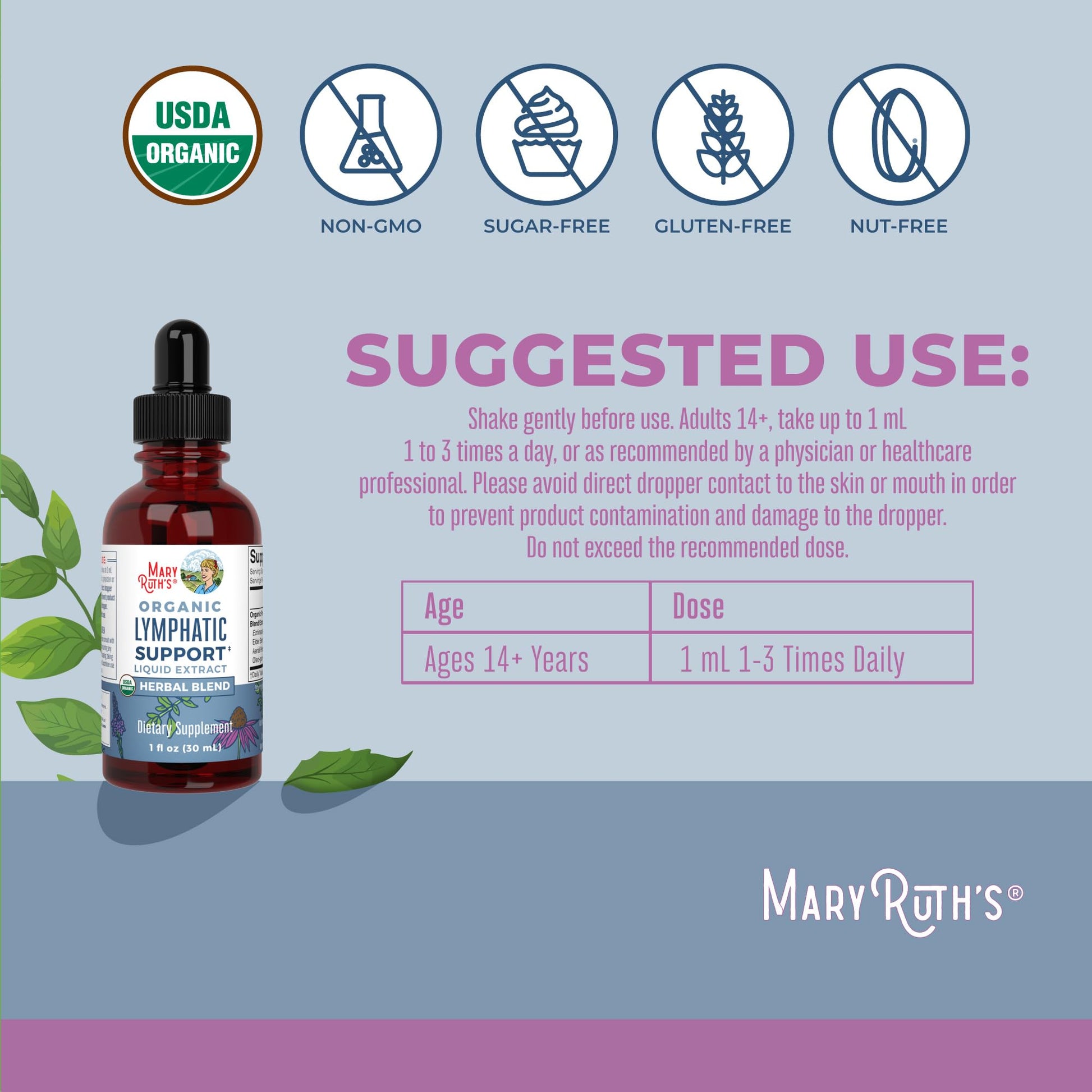 Lymphatic Support Drops by MaryRuth's | USDA Organic Lymphatic Cleanse Immune Support Supplement| Lymphatic Support with Echinacea & Elderberry | Blue Vervain | Vegan | Non-GMO | 30 Servings MARYRUTH'S buy supplements canada