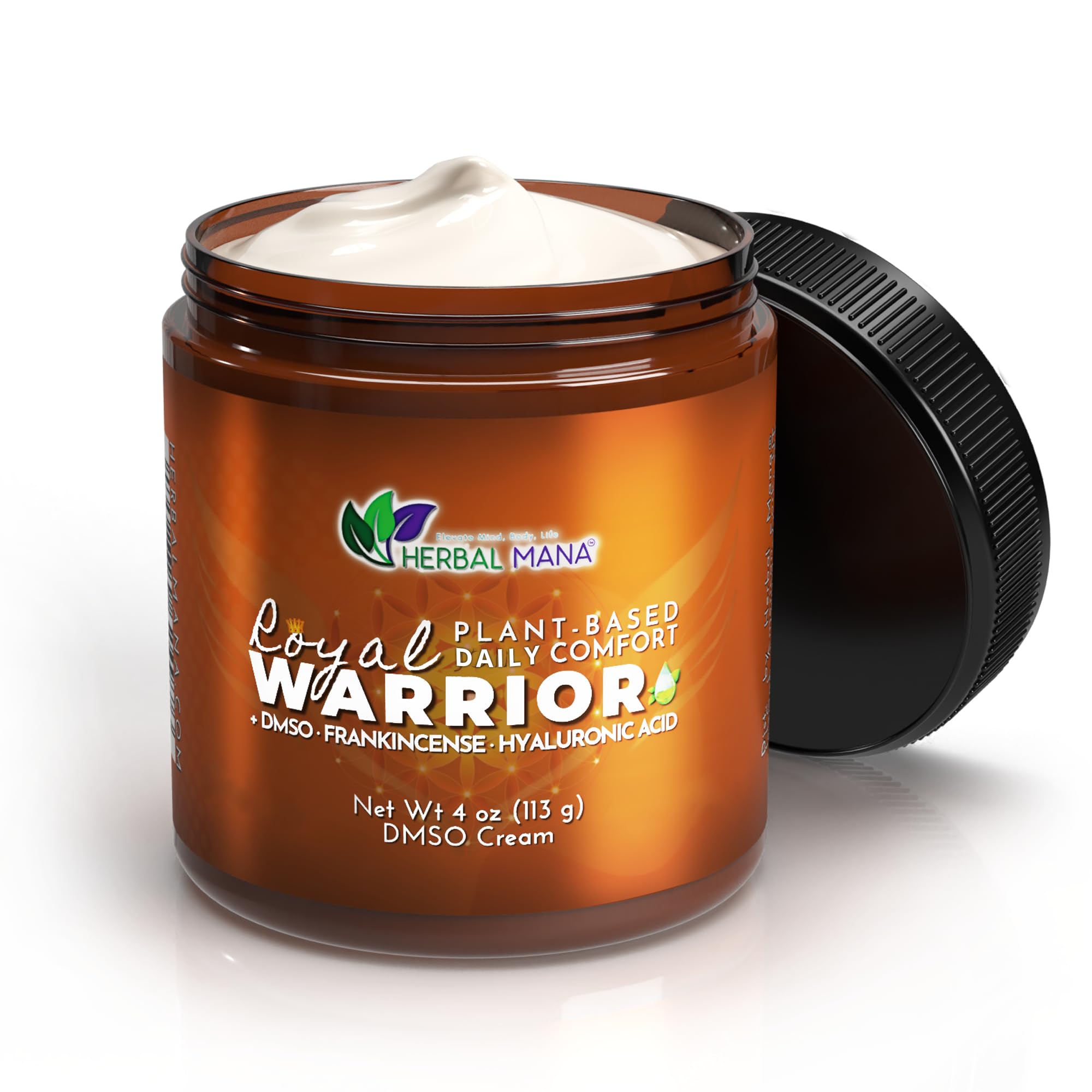 Herbal Mana Frankincense DMSO Body Cream with Magnesium & Hyaluronic Acid | Royal Warrior Herbal Mana buy supplements canada