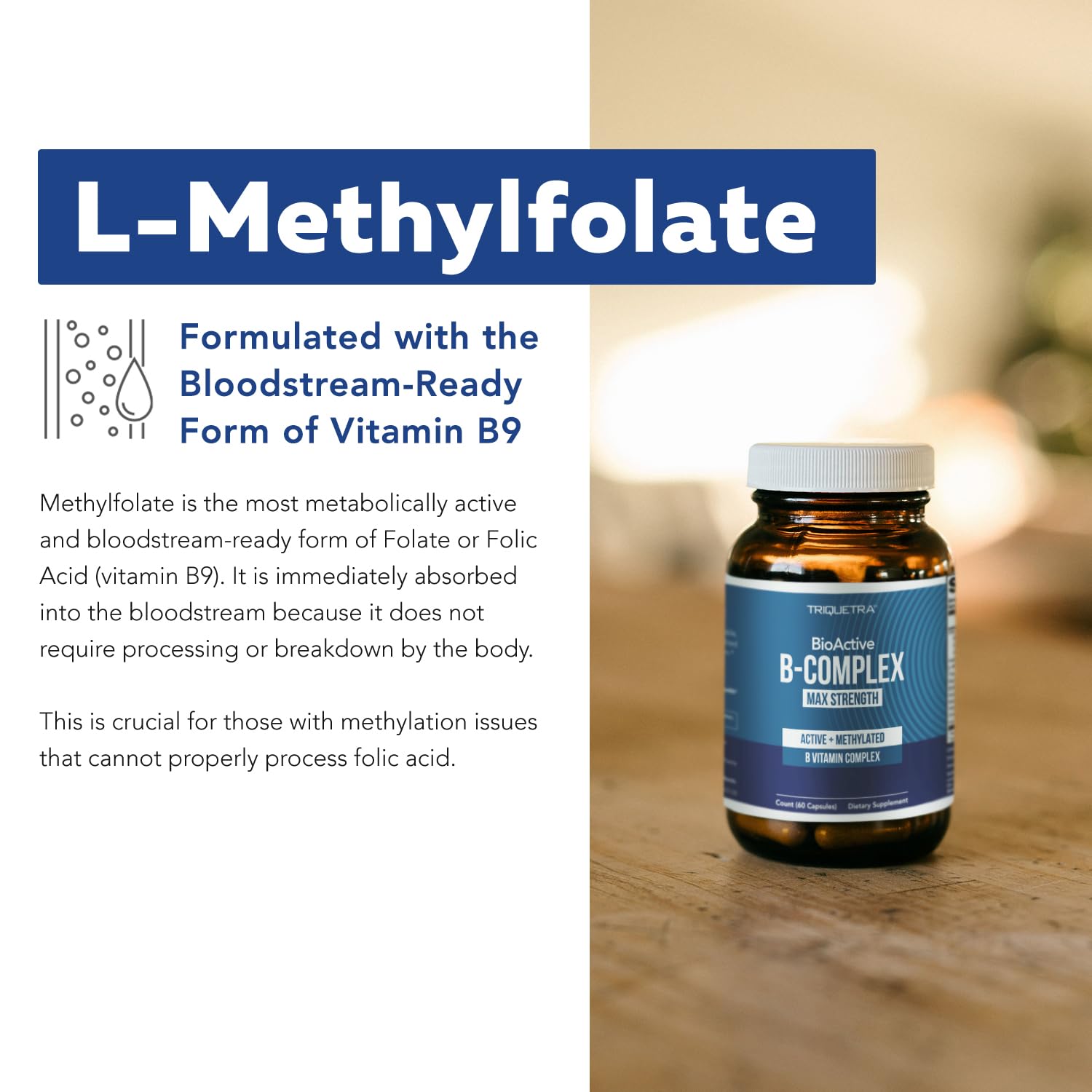 BioActive Vitamin B Complex - Blood Stream Ready, Methylated B Complex - Featuring Methylfolate, 3 BioActive Forms of B12, BenfoPure® B1 & Pantesin Triquetra Health buy supplements canada
