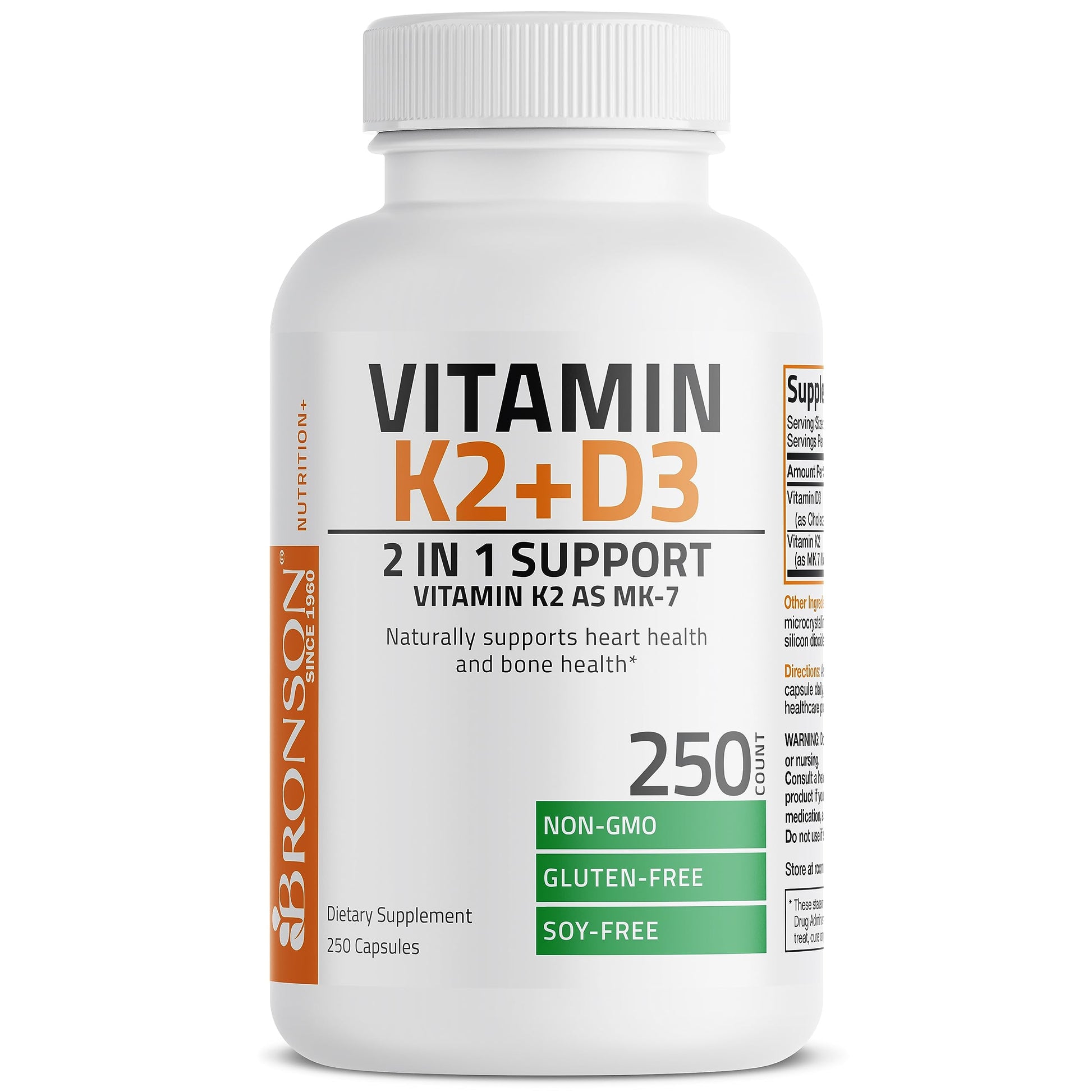 Bronson Vitamin K2 (MK7) with D3 Supplement Bone and Heart Health Non-GMO Bronson buy supplements canada