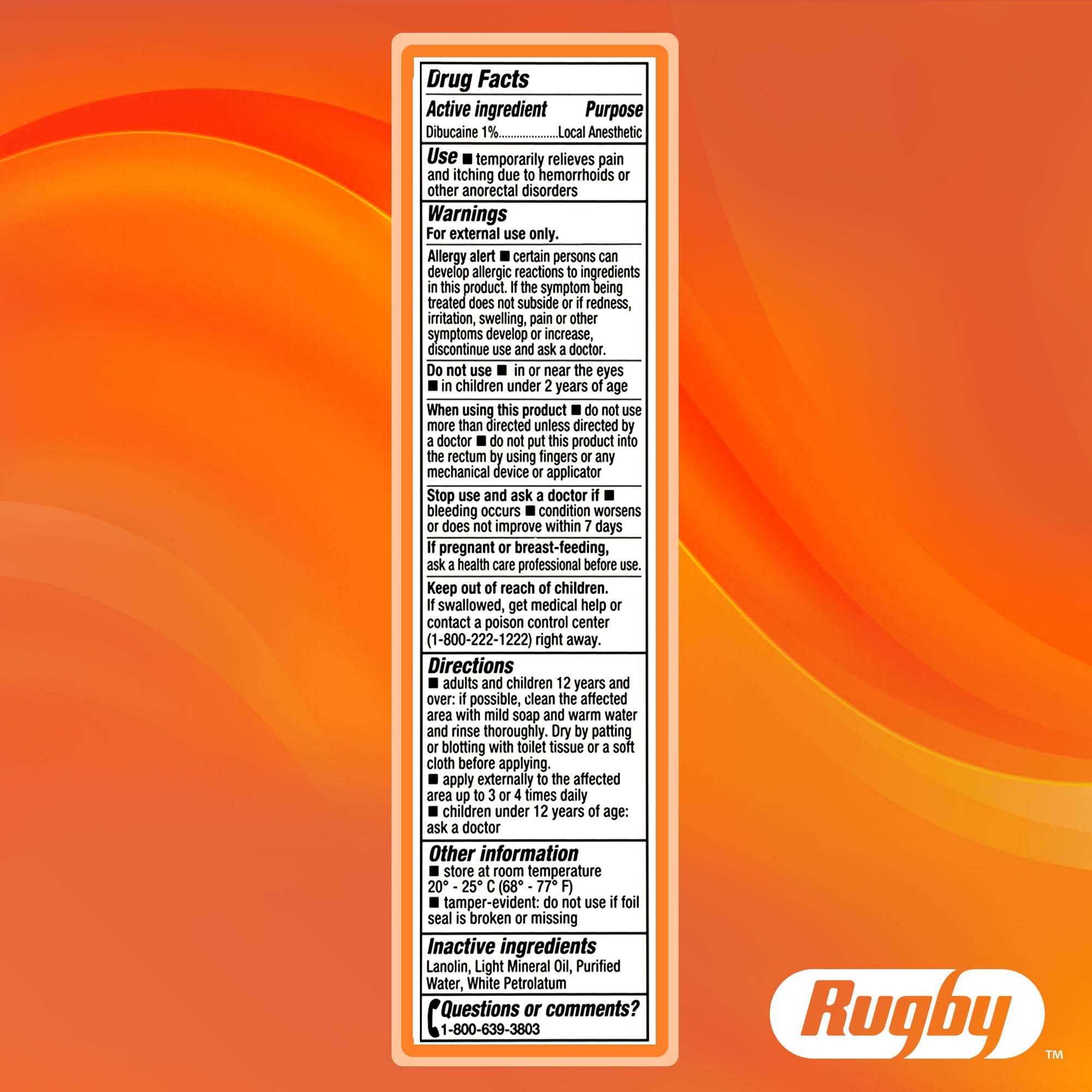 Rugby Dibucaine Topical Anesthetic 1% Hemorrhoid Ointment - Pain Relief Cream for Itching and Burning, Hemorrhoid Treatment, Anti Itch Cream 1 Oz (3 Pack) RUGBY LABORATORIES buy supplements canada
