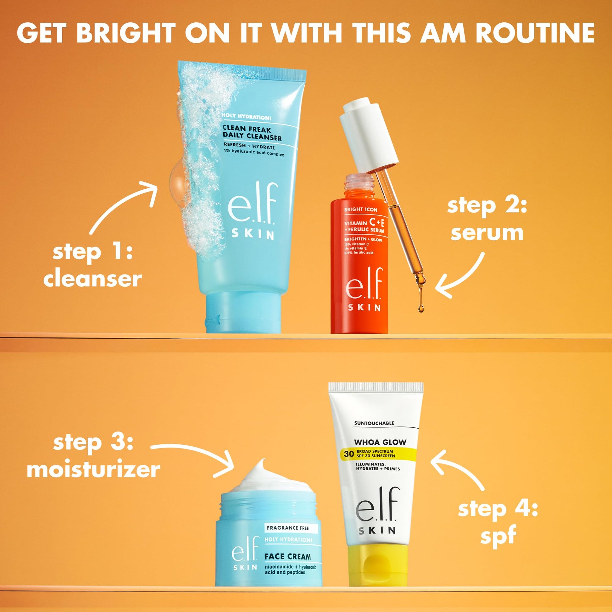 e.l.f. SKIN Bright Icon Vitamin C + E + Ferulic Serum, Brightening & Soothing Face Serum, Helps Even Skin Tone e.l.f. buy supplements canada