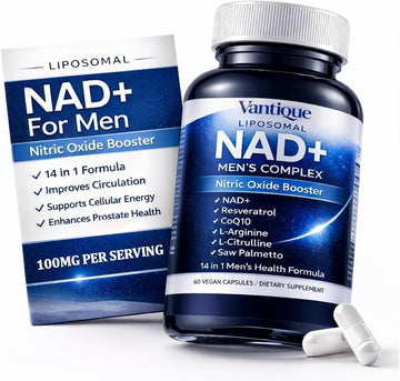 Aureph Vantique Men's NAD+ Supplement with Resveratrol, CoQ10, L-Citrulline & Lycopene - Nitric Oxide Support, Prostate Care, Anti-Aging, Stamina & Cellular Energy Boost 60 Capsules Aureph buy supplements canada