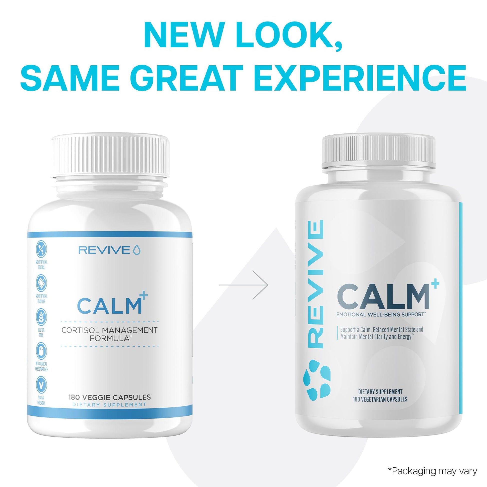 Revive MD Calm, Emotional Well-Being Support Supplement - Stress Management for Men & Women - Mood Enhancement Supplement Promotes Relaxation with L-Theanine, GABA & 5-HTP (180 Capsules, 30 Servings) Revive buy supplements canada